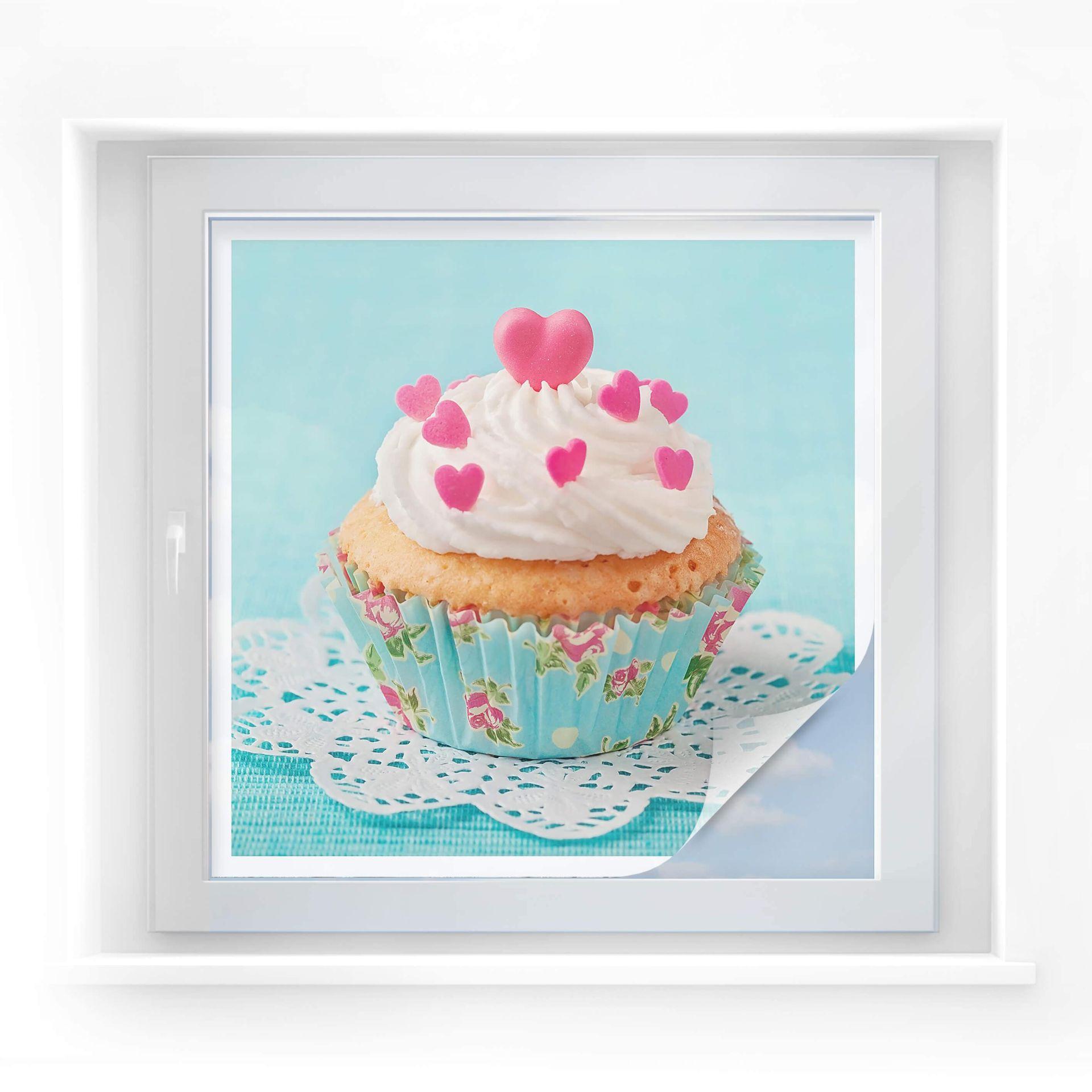 Película de privacidad Hearts on Cupcake - cuadrado