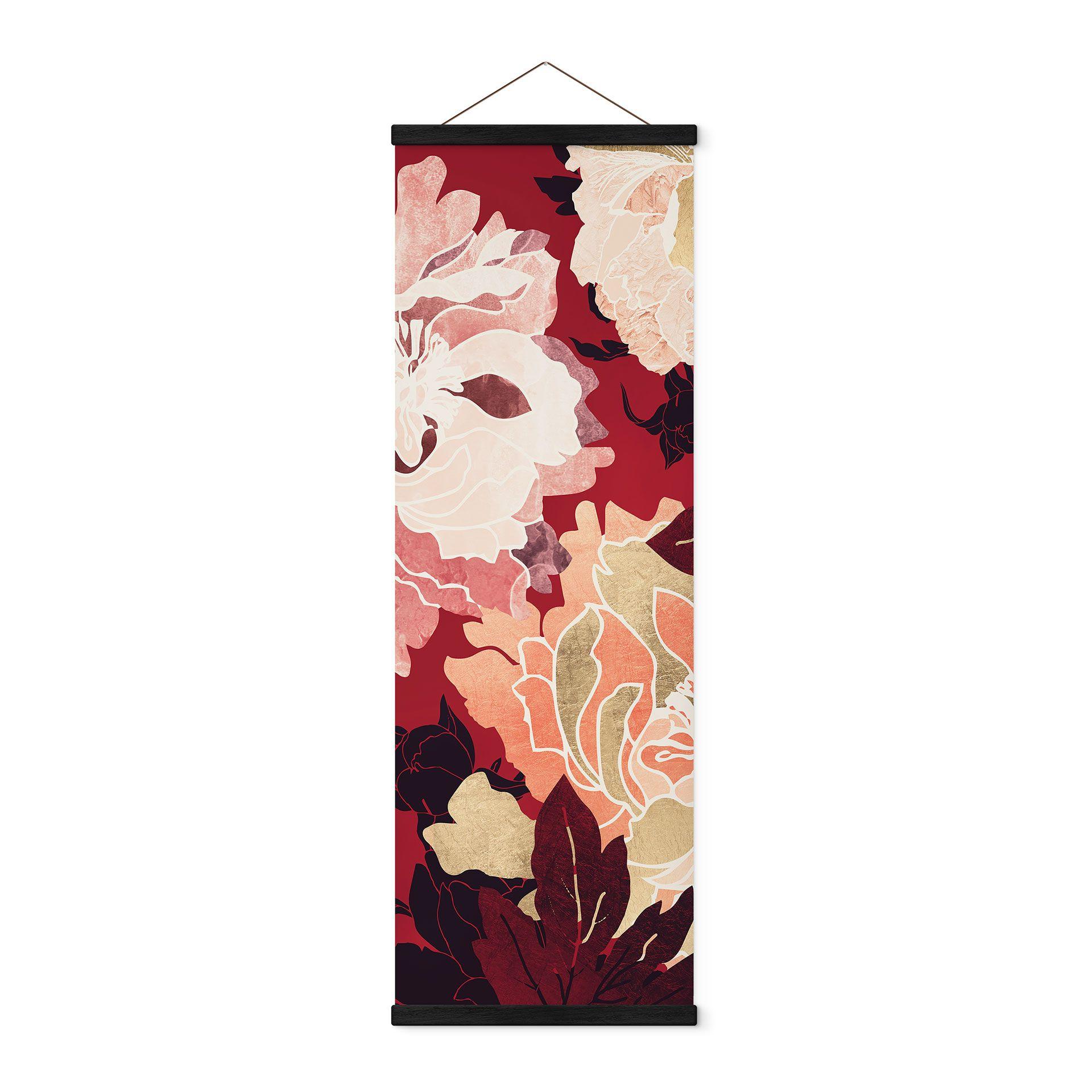 Tekstil plakat Pæoner med store blomster - SpaceFrog Designs