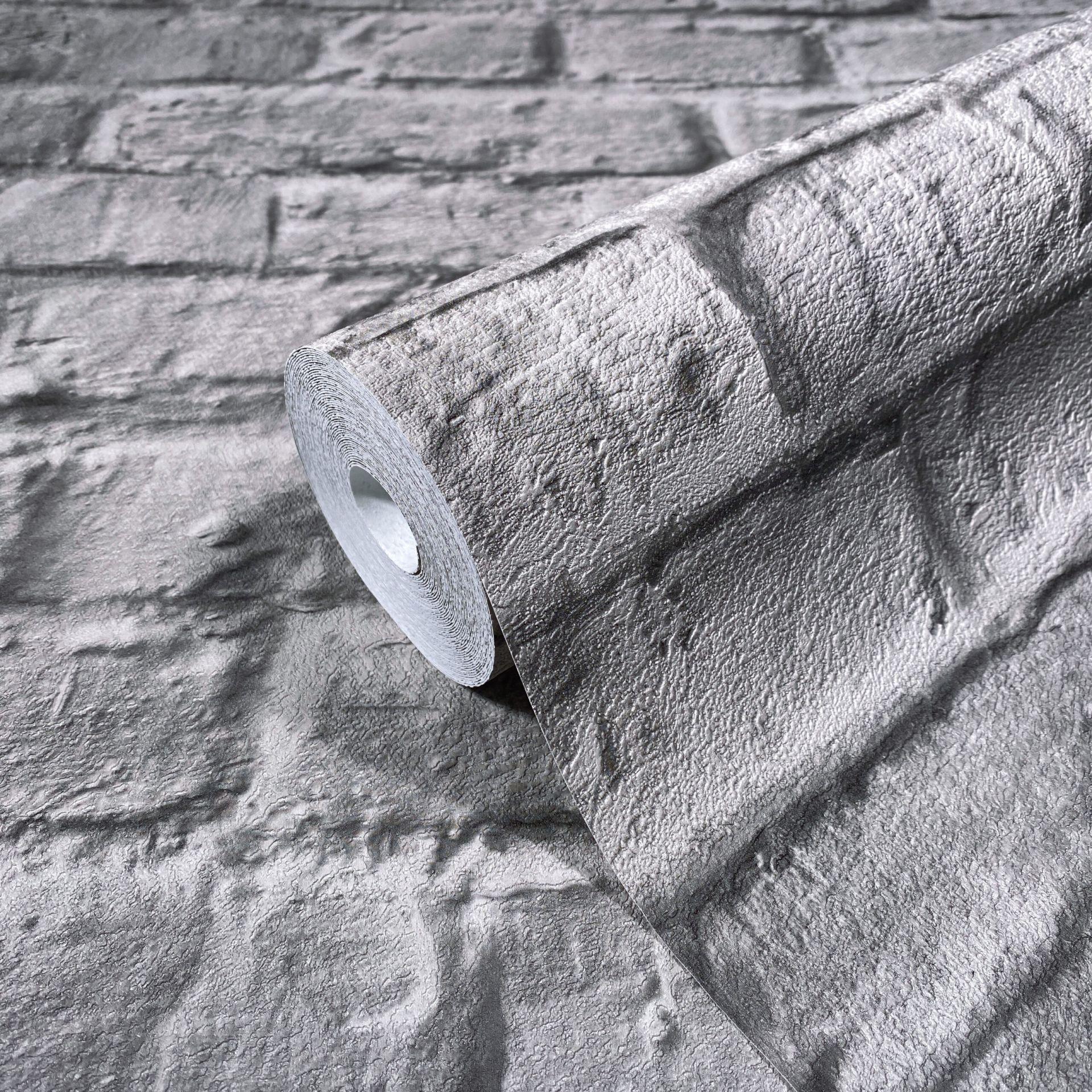 Non-woven tapet i 3D steneffekt brun steneffekt 