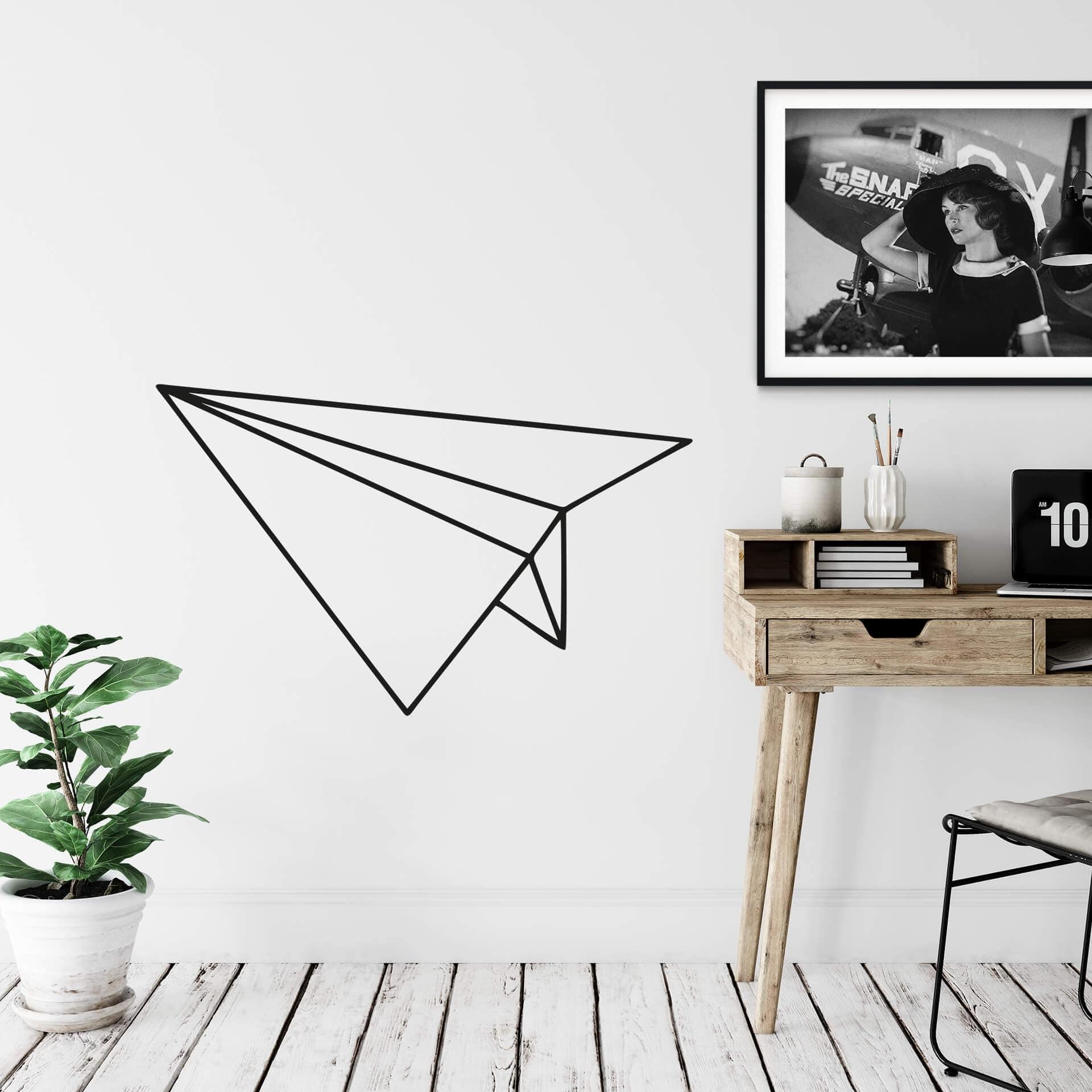 Sticker mural avion en papier