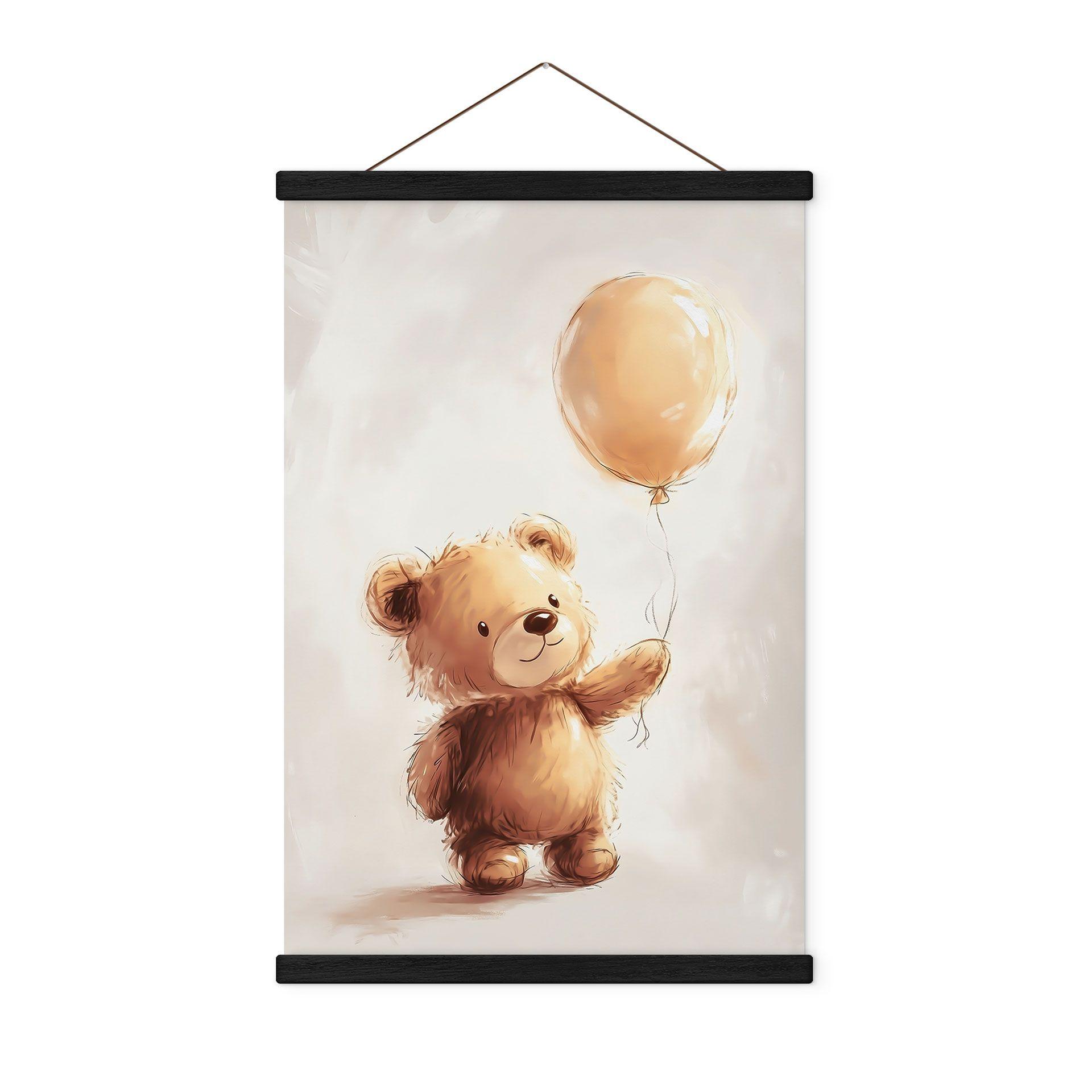 Póster de tela Osito de peluche con globo - Magnusson