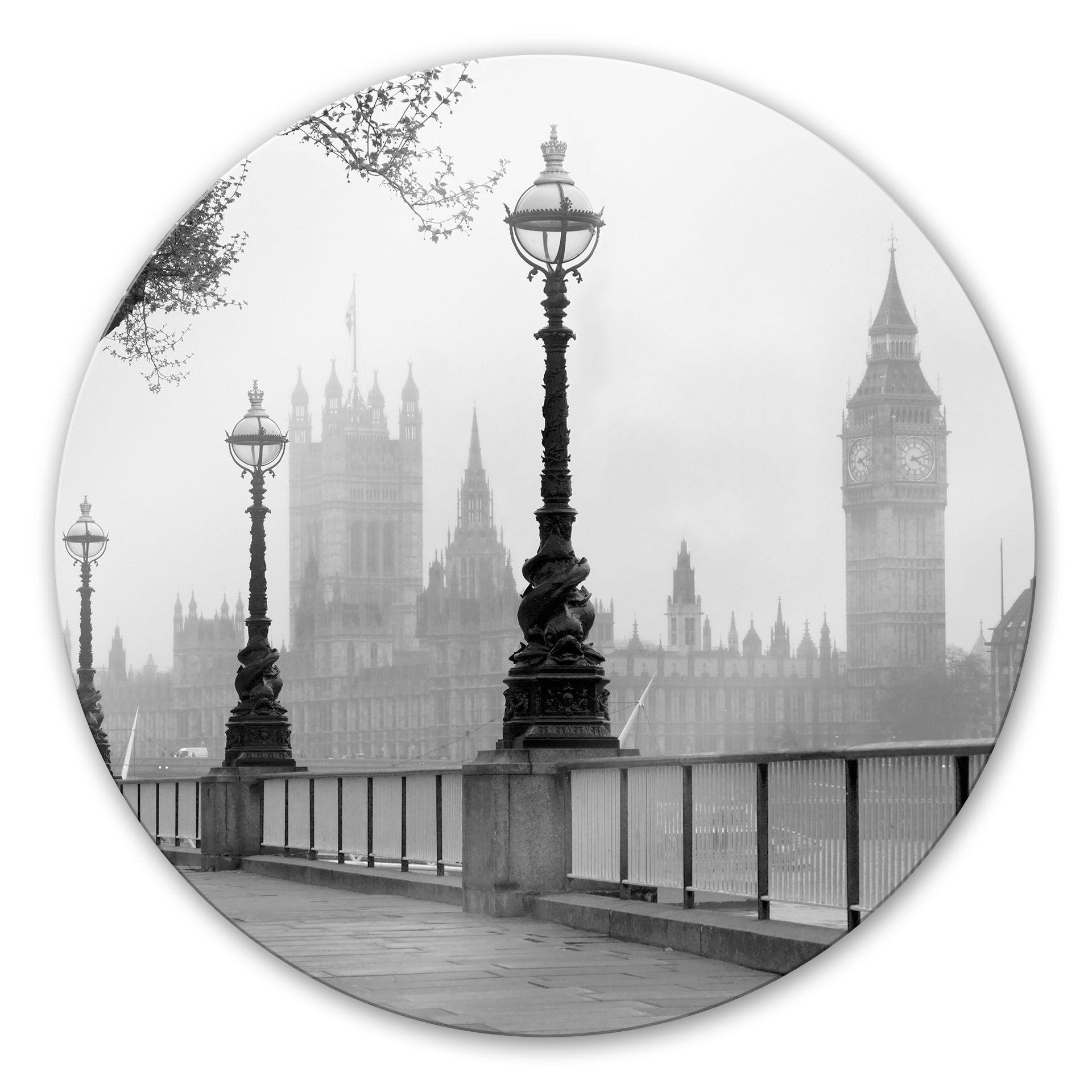 Stampa su vetro Palazzo di Westminster - tondo