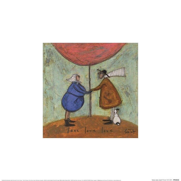 Plakat Sam Toft - Love, Love, Love kunsttryk, Sam Toft (30 x 30 cm)