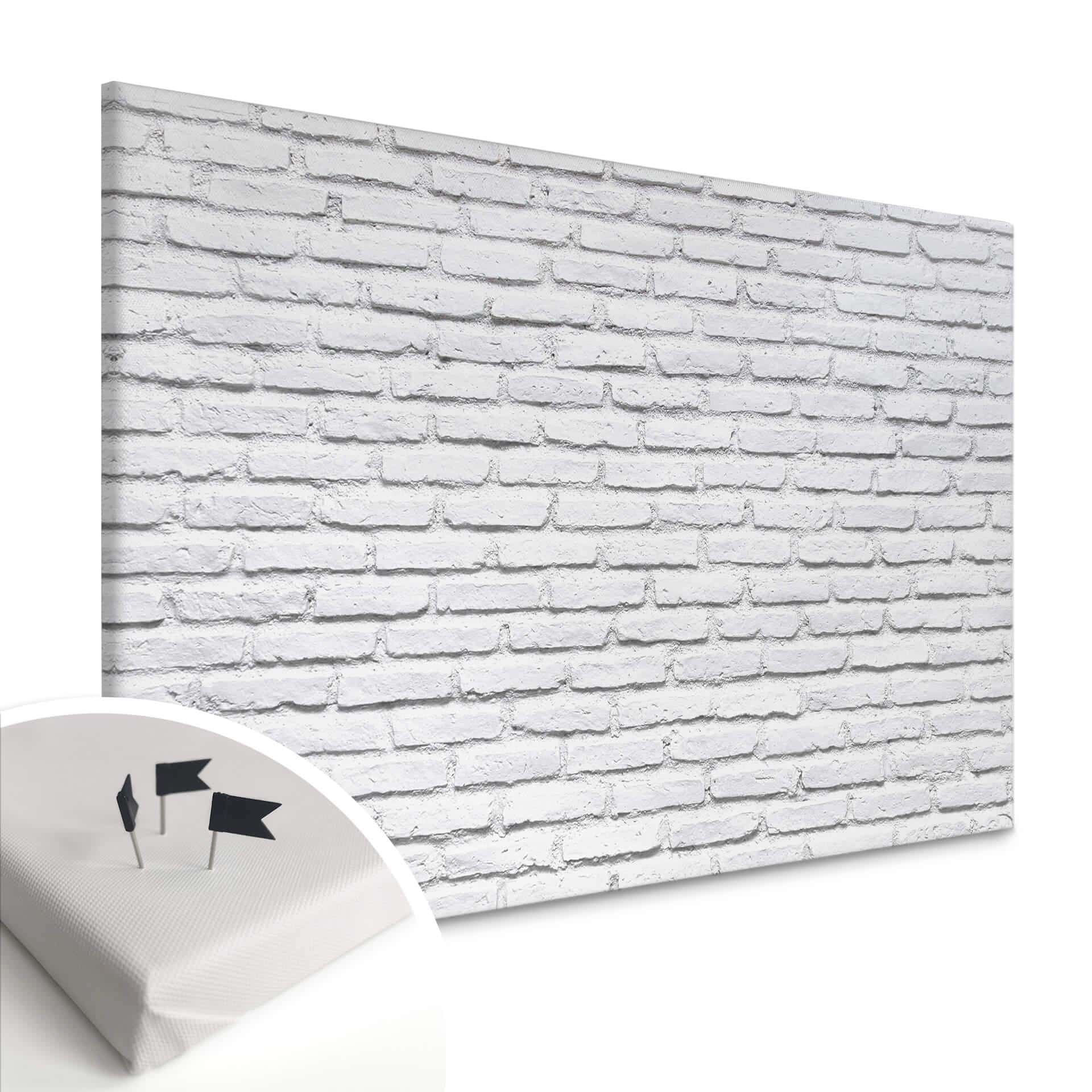 Tableau en liège - Toile - Briques blanches
