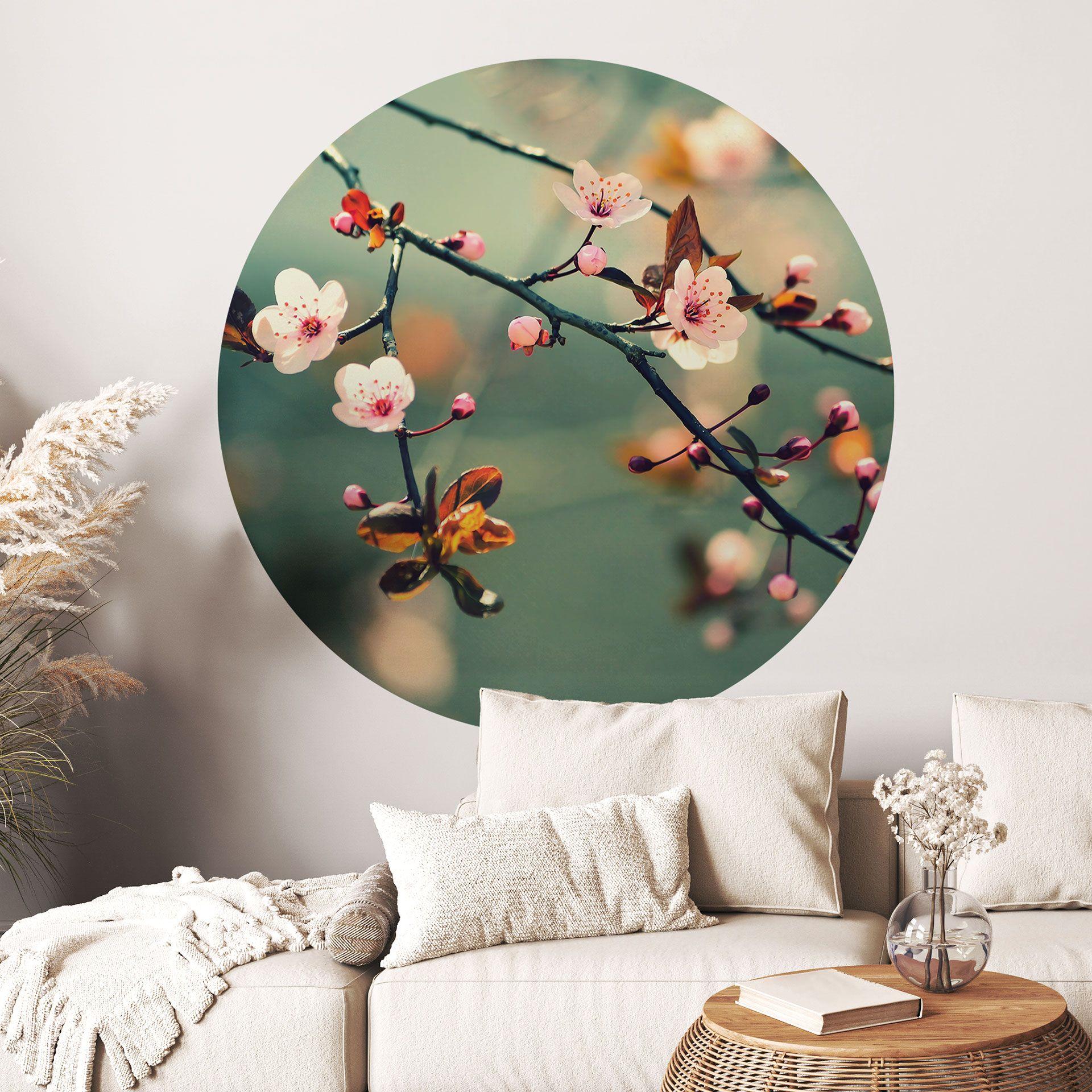 Forårsopvågning Wallsticker - Rund