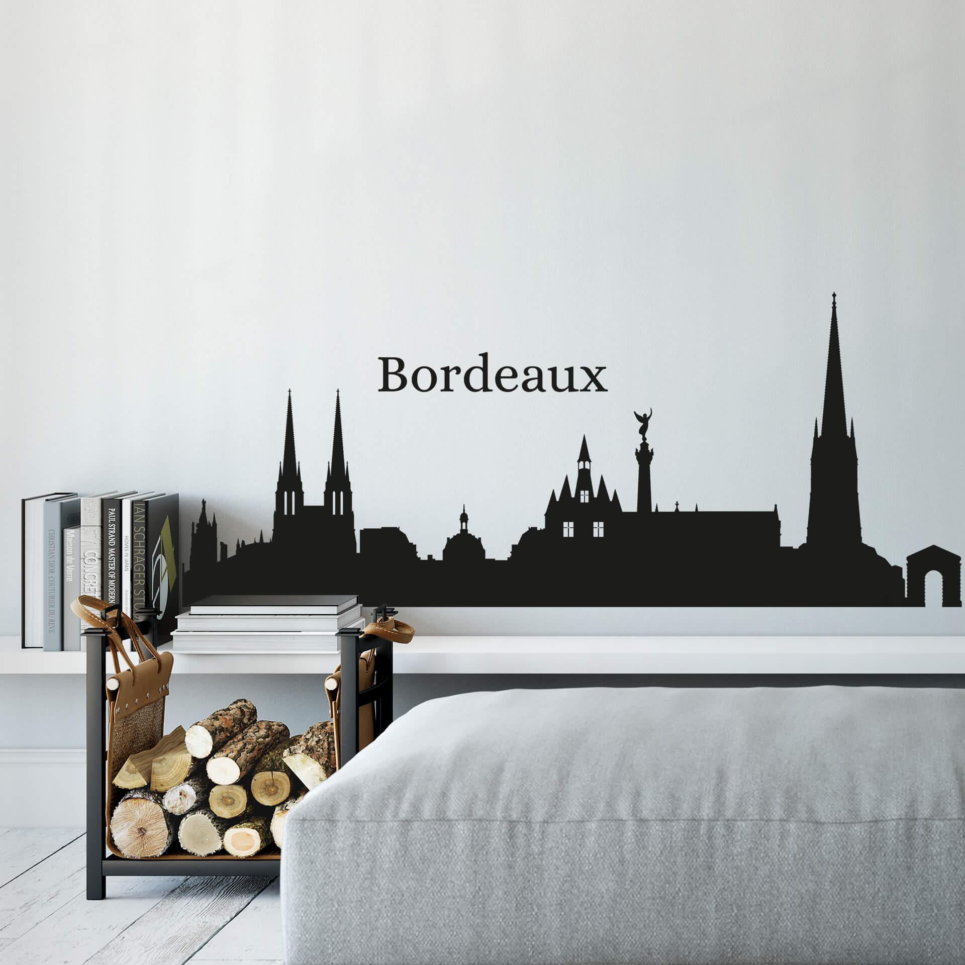 Muursticker Skyline Bordeaux