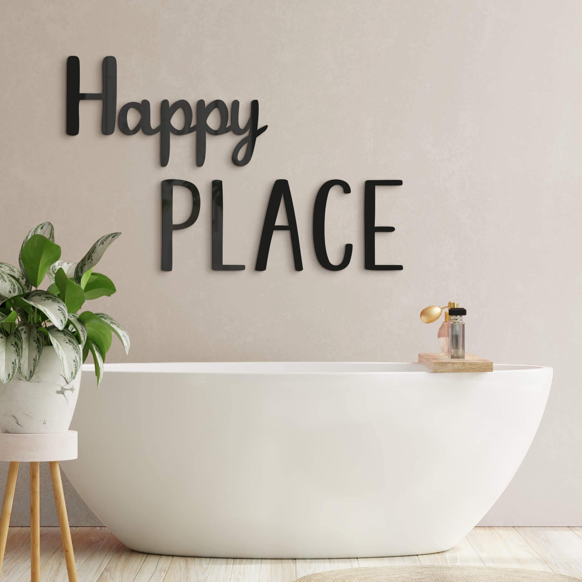 letra decorativa 3D Happy Place - decoración acrílica