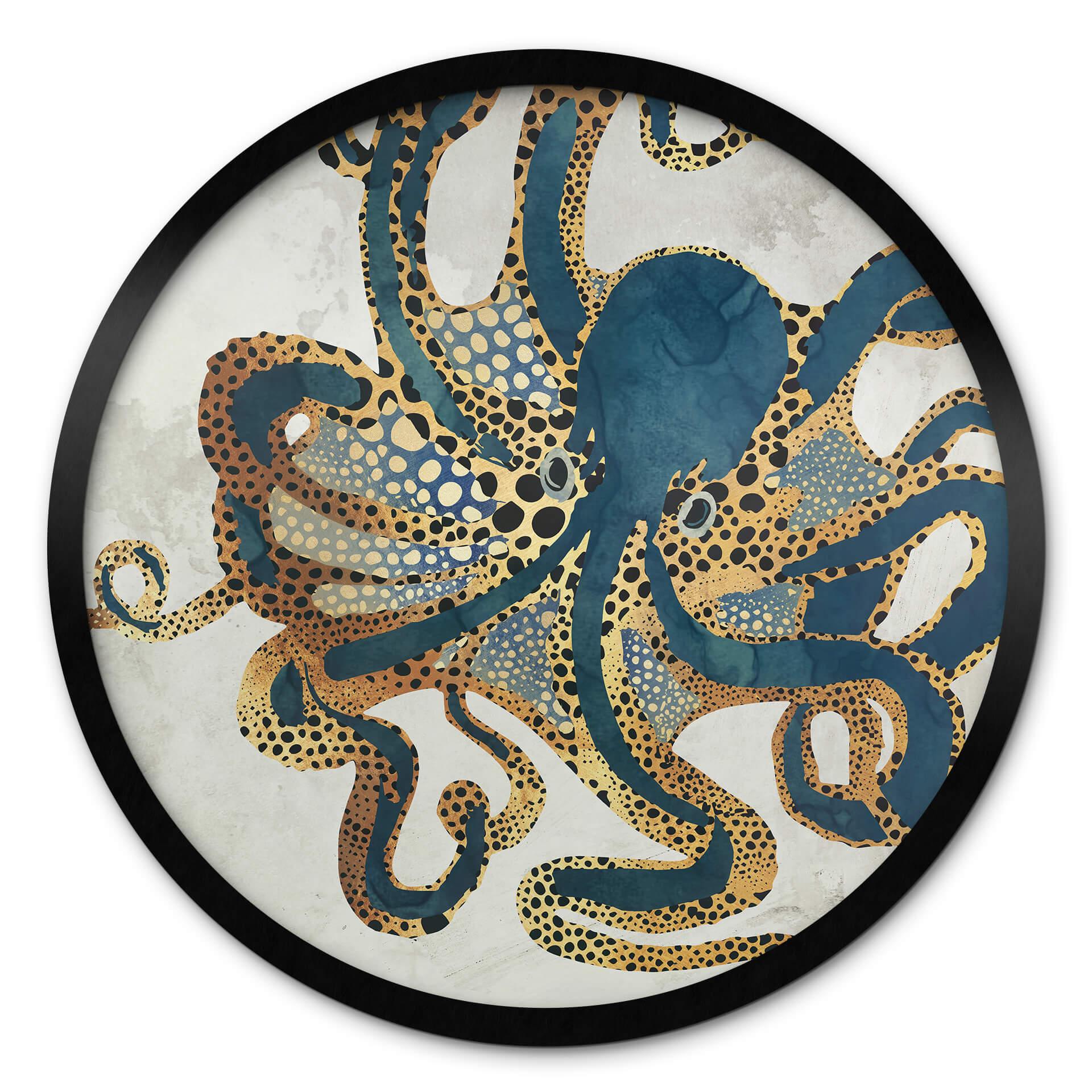 Póster SpaceFrog Designs - Pulpo dorado - Redondo