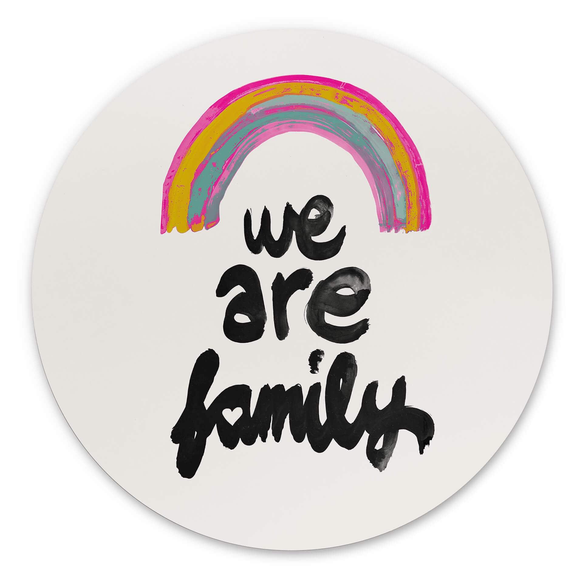 Vægcirkel Treechild - We are Family – print på aluminium (Alu-Dibond)