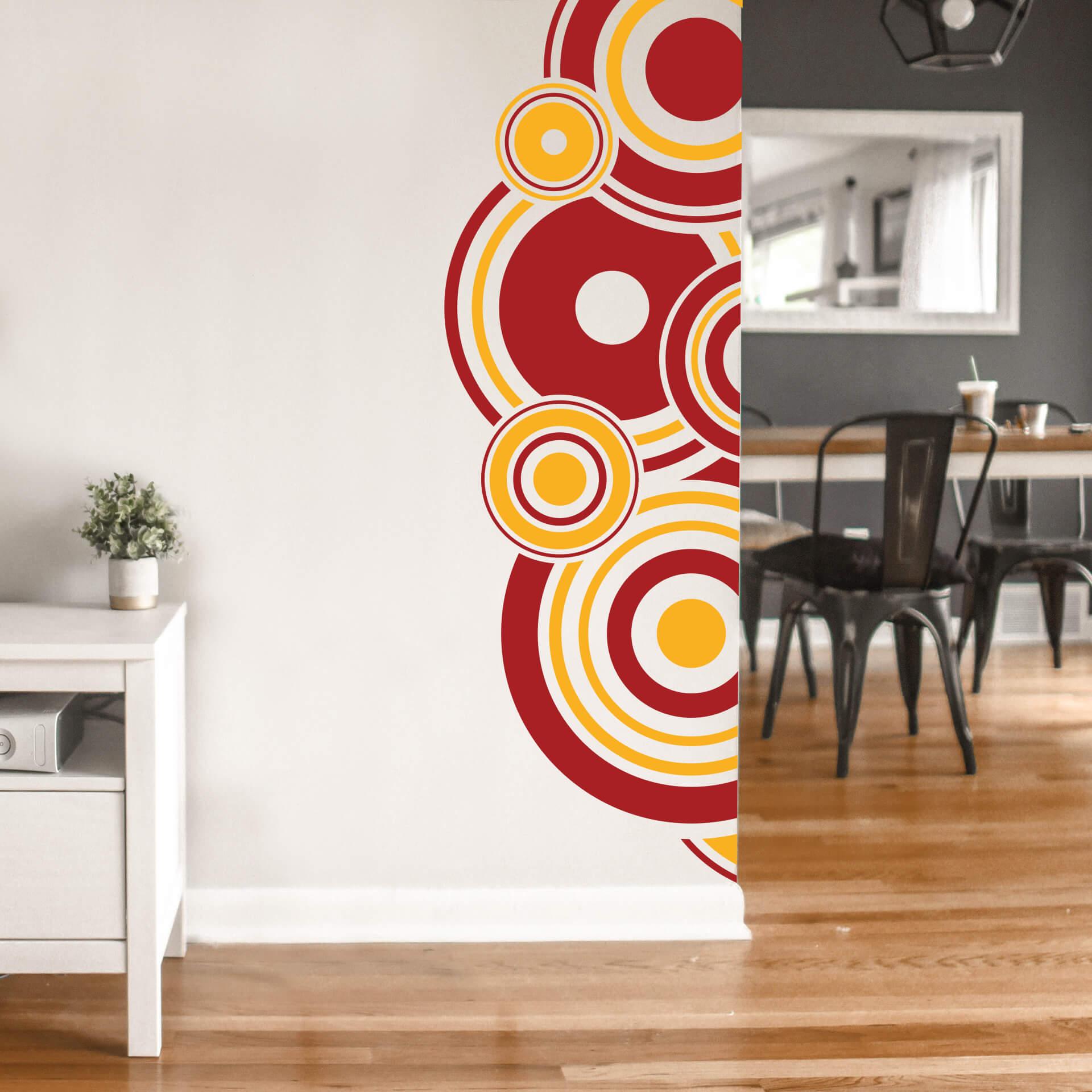 Wallsticker - Retro Cirkler Orange