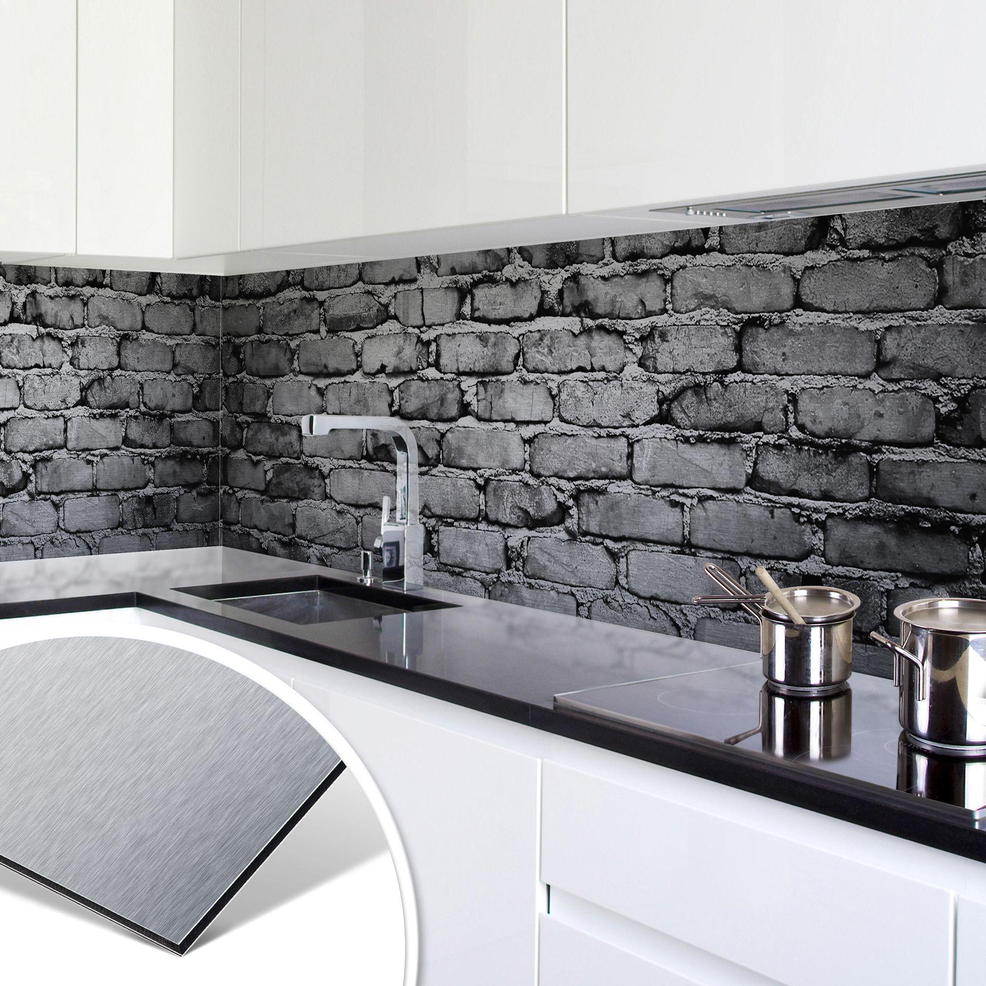 Revêtement pour cuisine - Alu-Dibond - Mur 04 - Argenté
