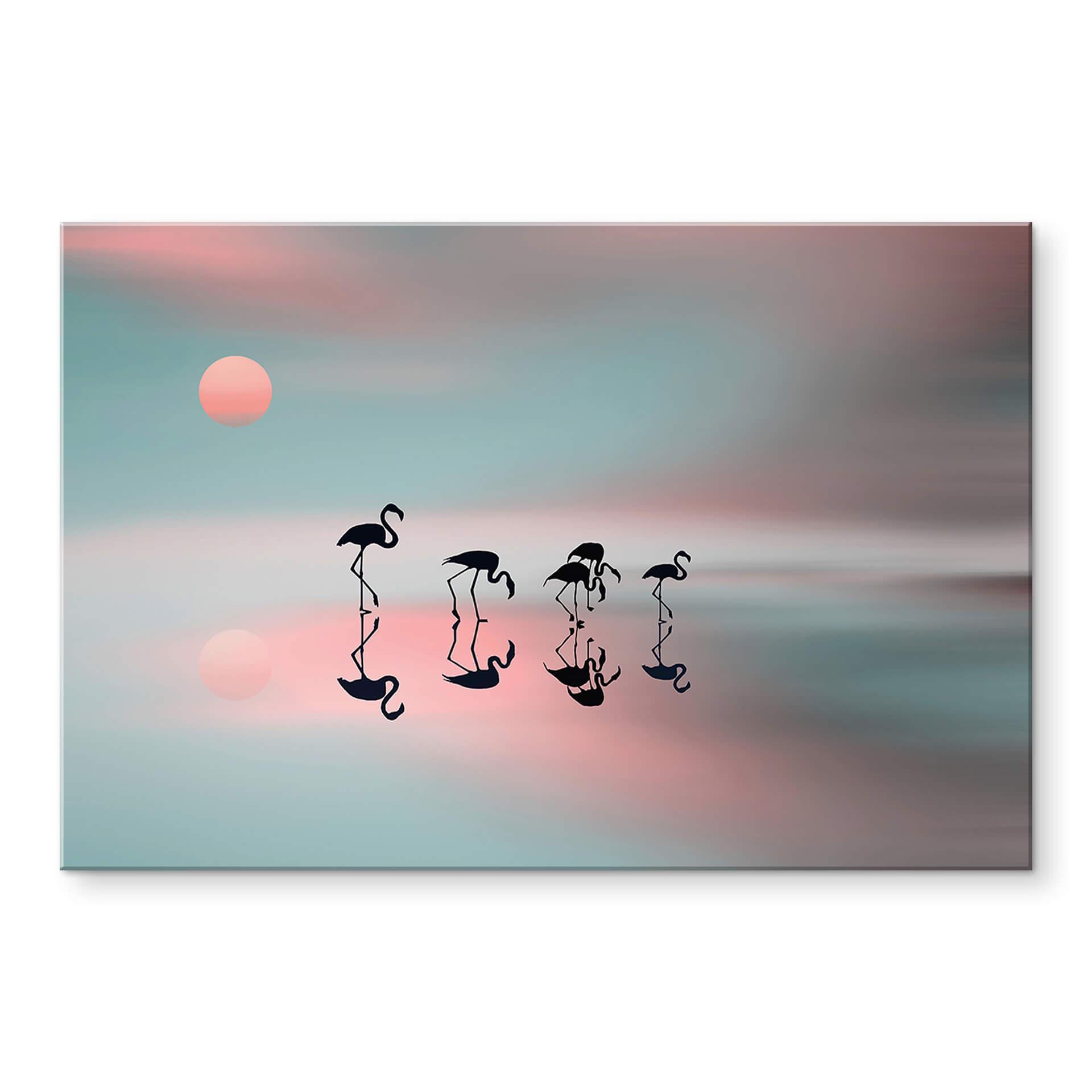 Akrylbillede Natalia - Flamingo familie