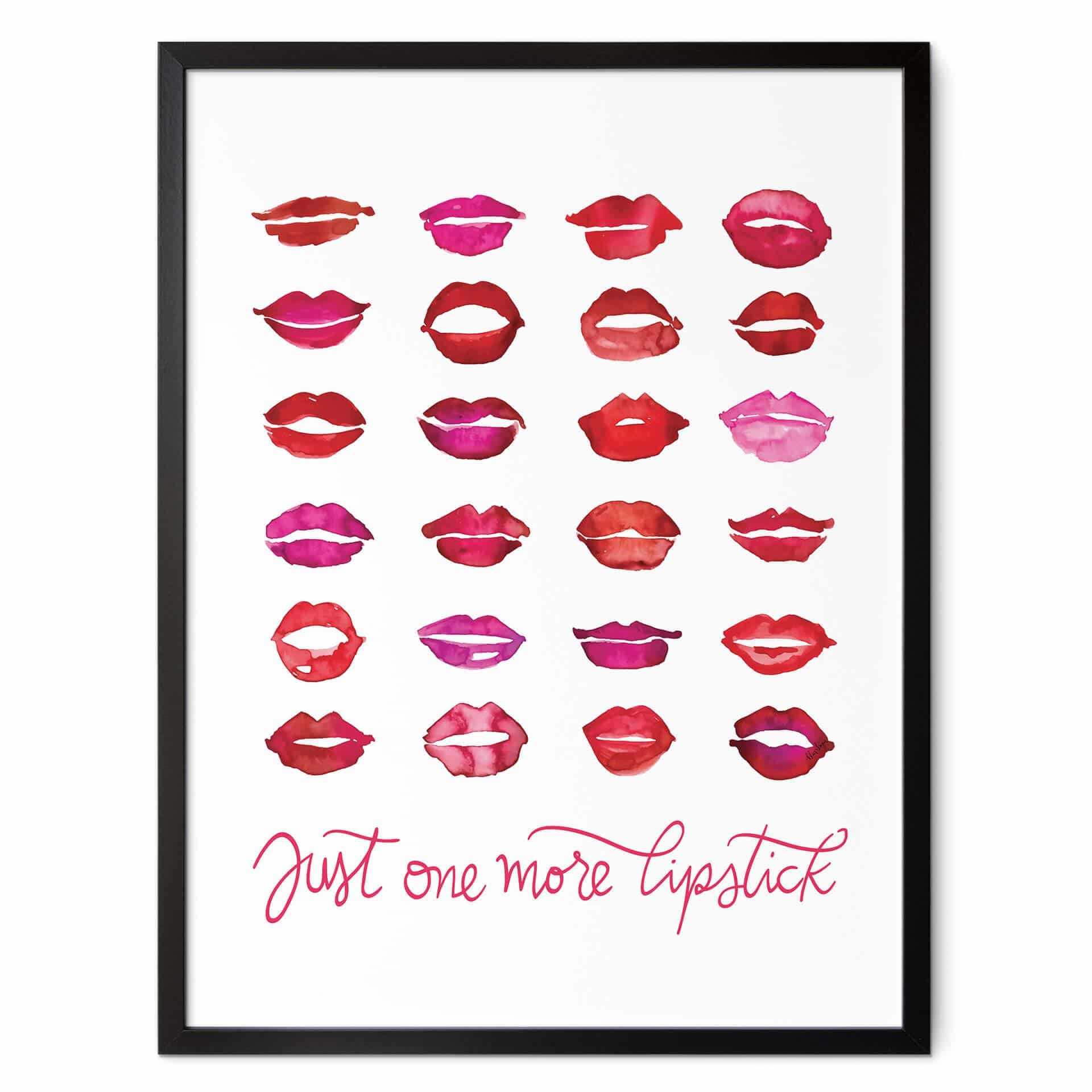 Póster Labios rojos - Blursbyai - Una barra de labios más