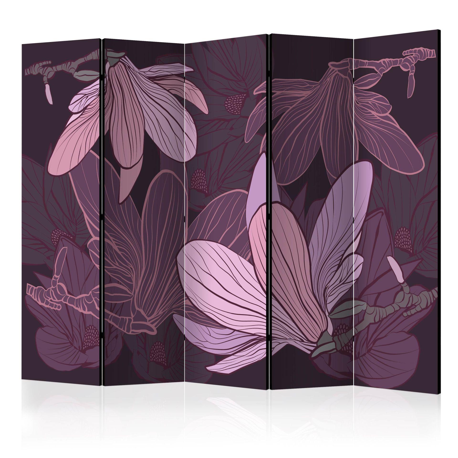 Screen room divider - Drømmende blomster, 3-delt