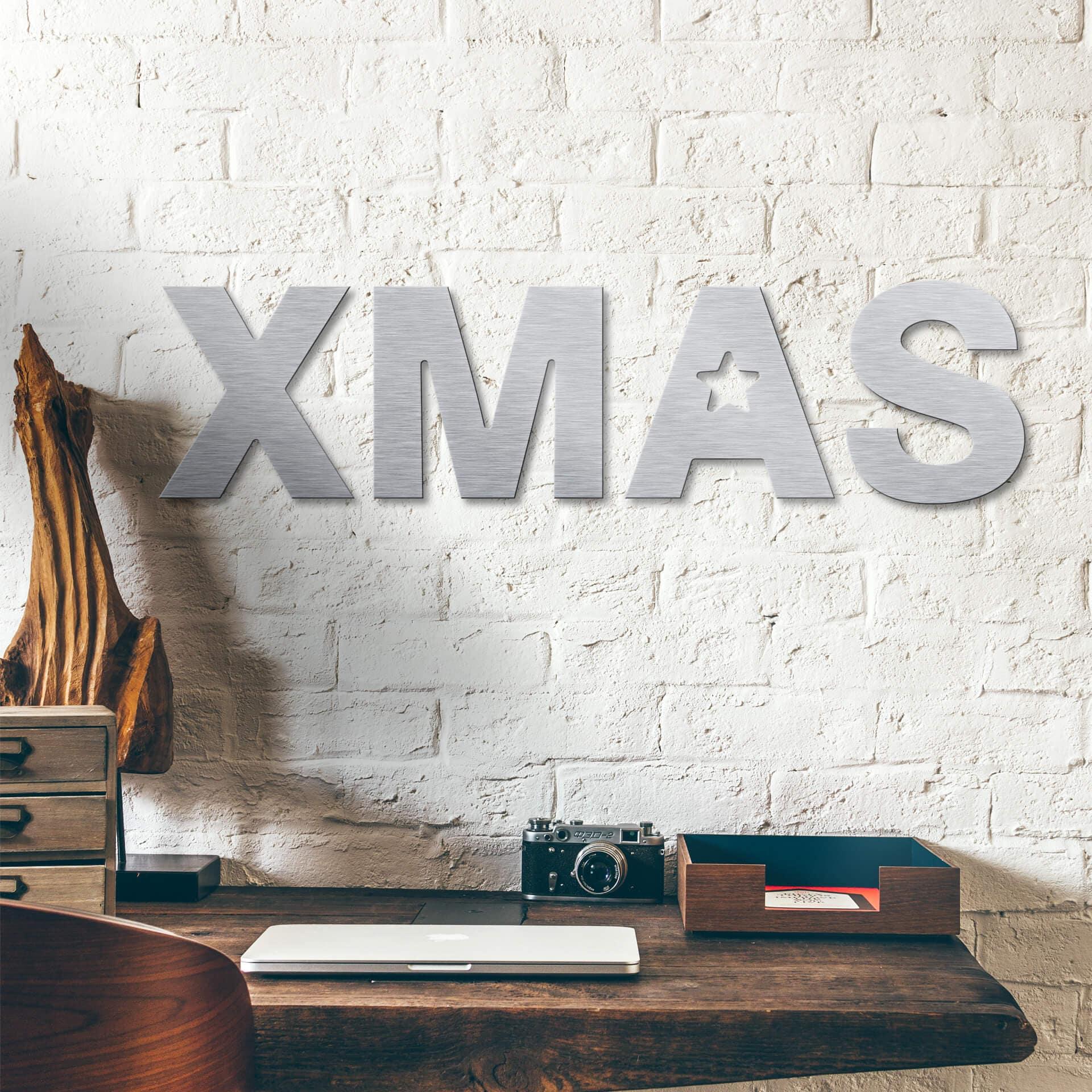 Letras de aluminio Dibond - efecto plata - XMAS