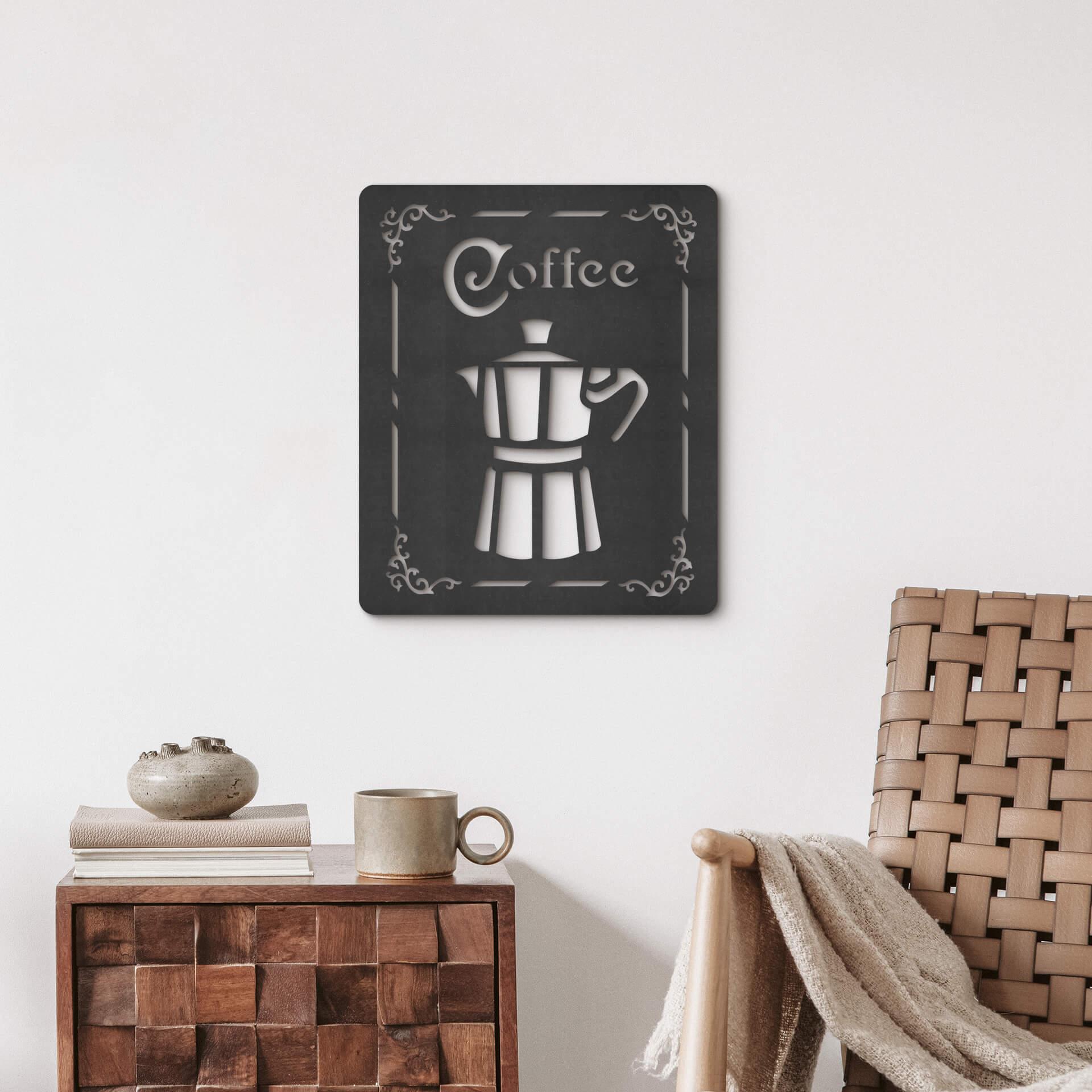 MDF-dekoration Kaffeskilt - Espresso kaffekande