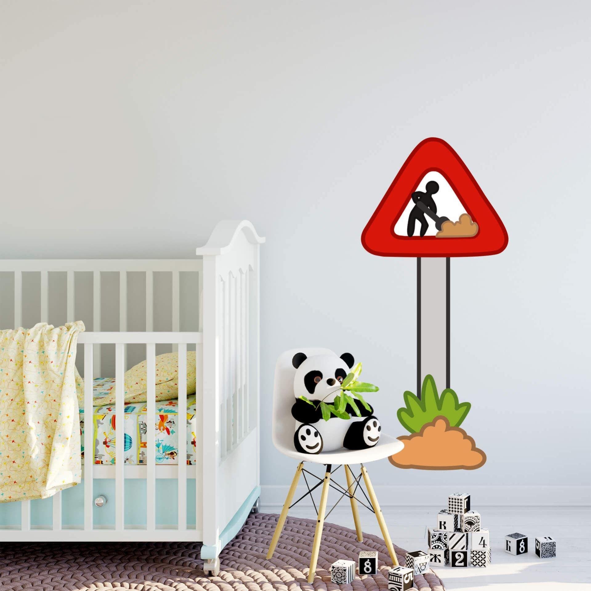 Sticker mural - Panneau d'indication de chantier