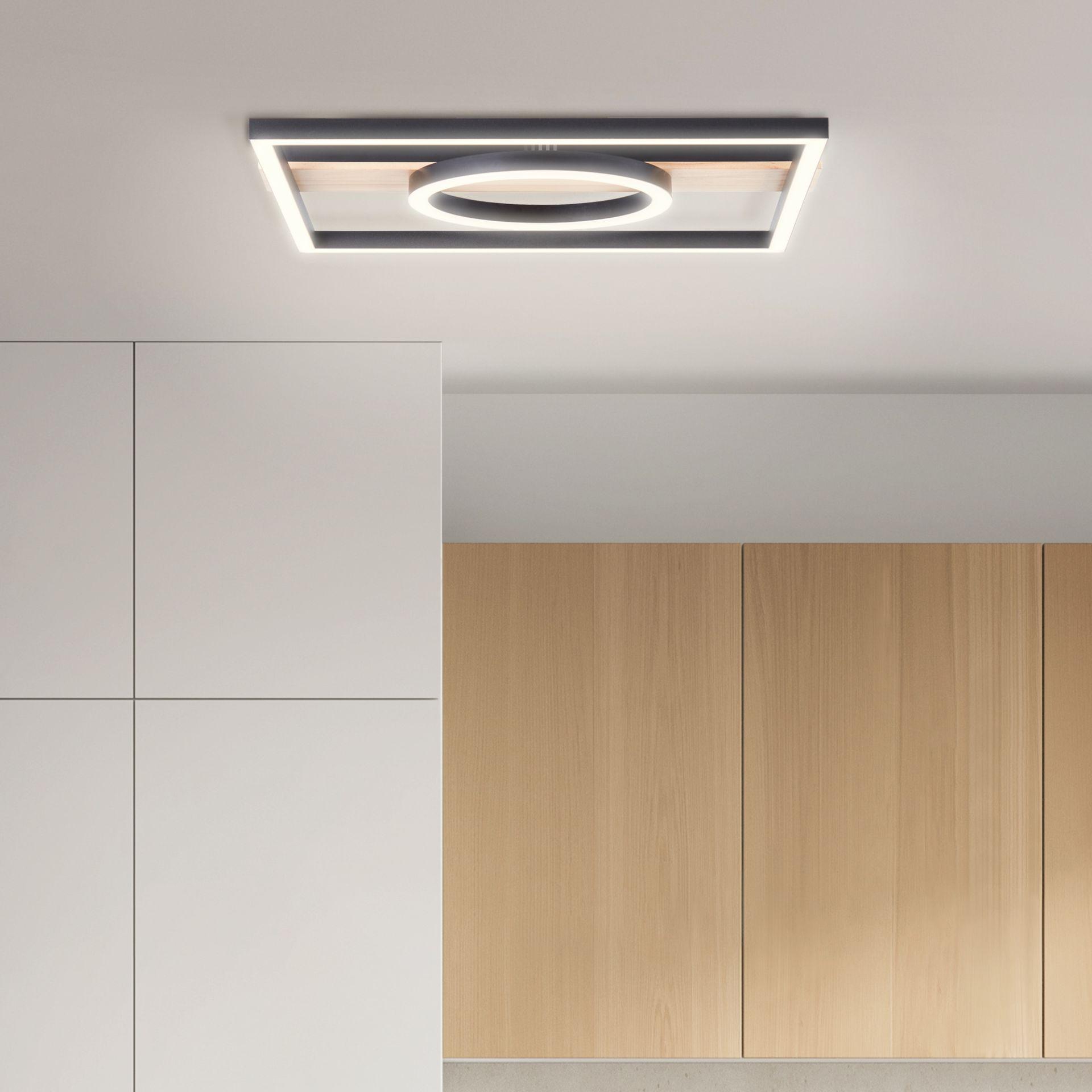 Deckenleuchte Leopold, braun, 5,5 x 42 cm, Holz Lampe