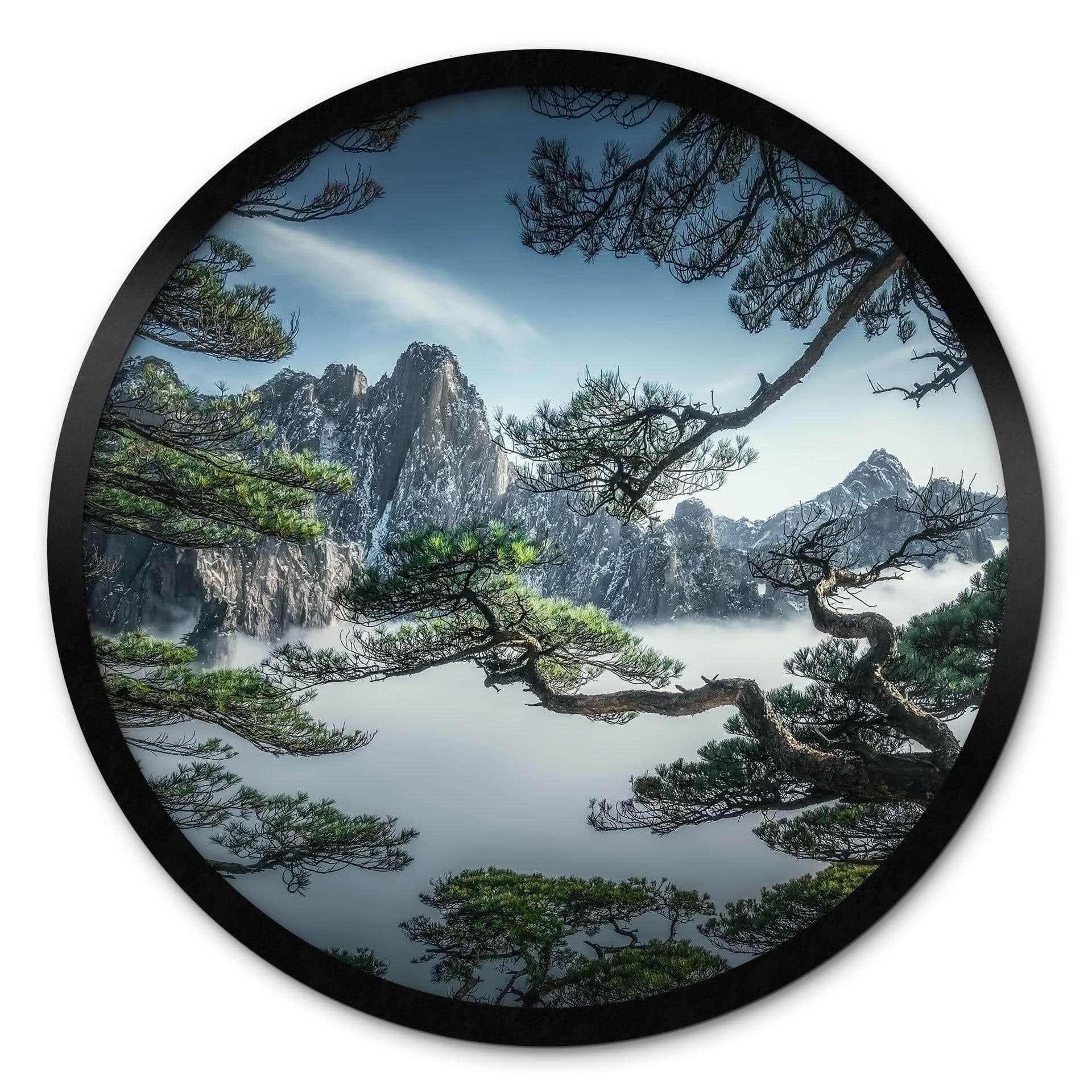 Plakat Fyrreskov i Huang Shan-bjergene - NingYun Ye - Round