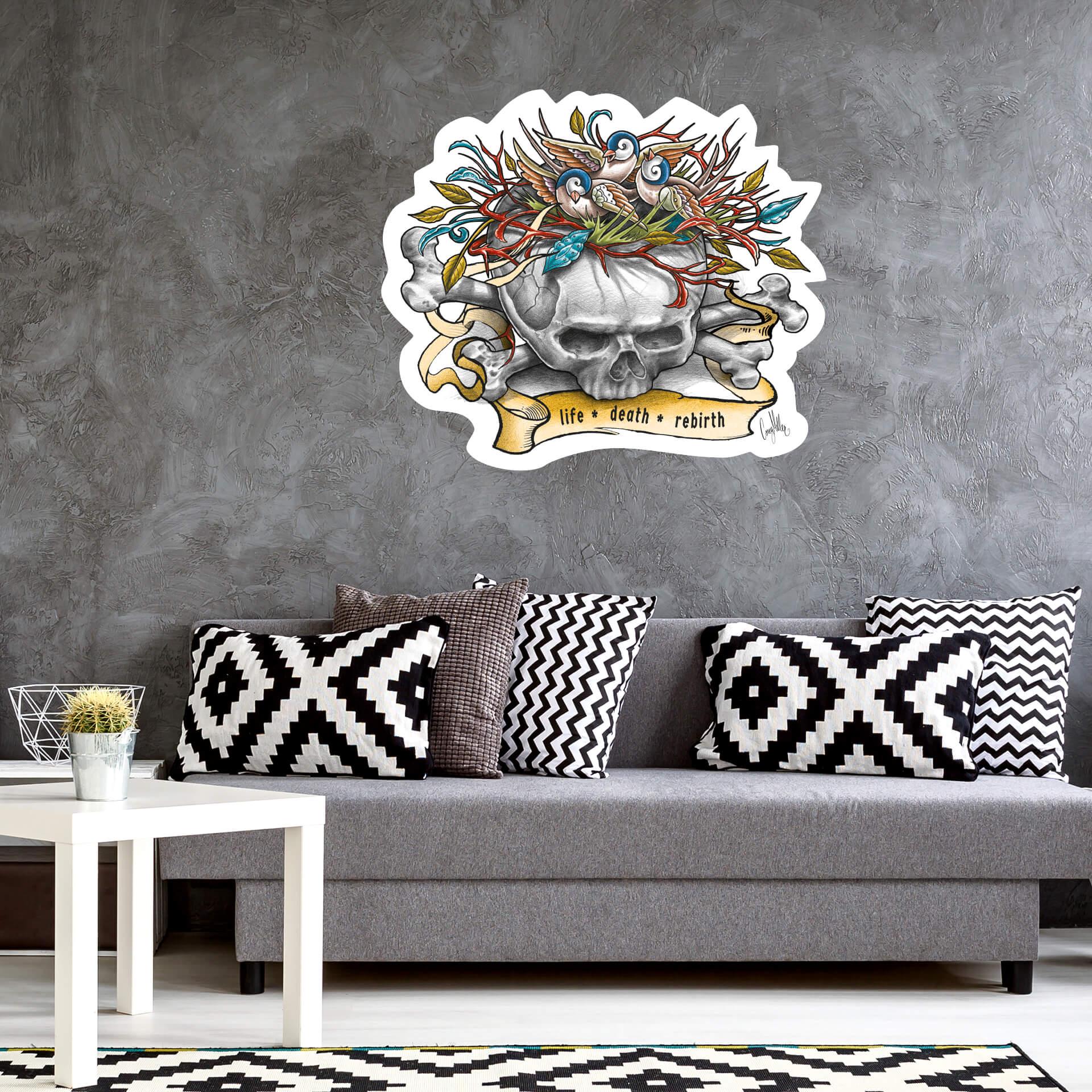 Sticker mural - LA Ink- Crânes et nid d'oiseau