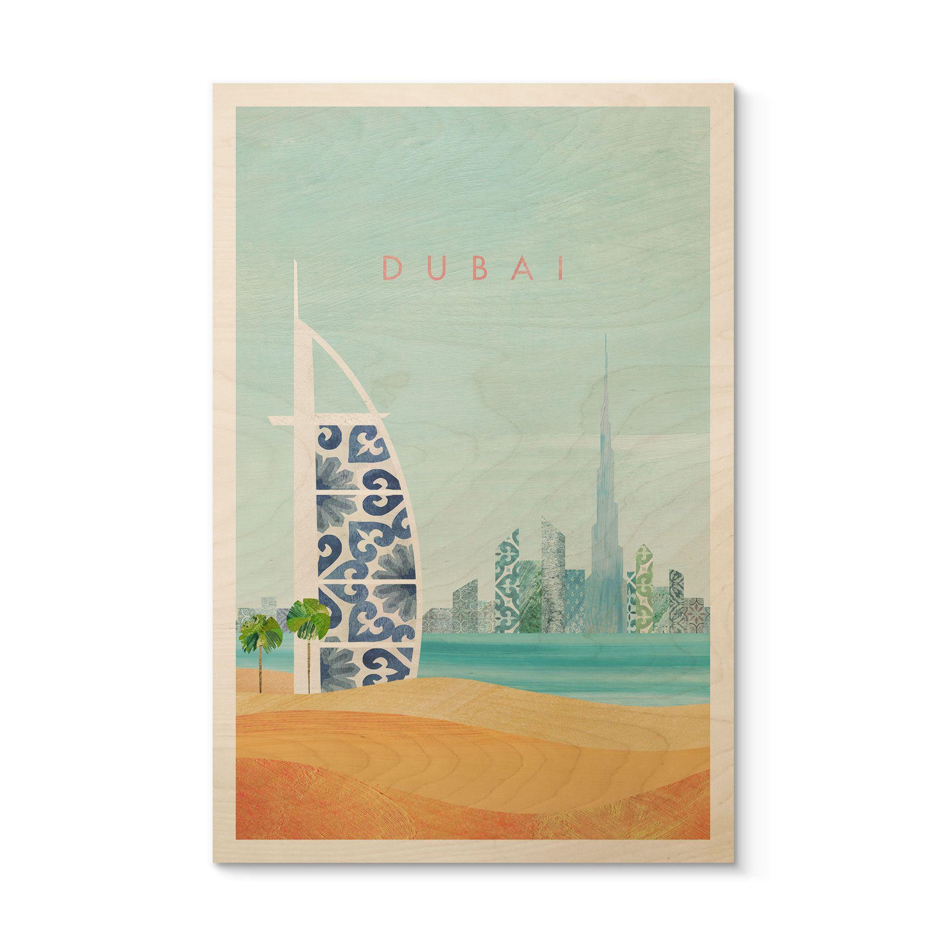 Cuadro de madera playa de Dubai - Burj Al Arab - Rivers