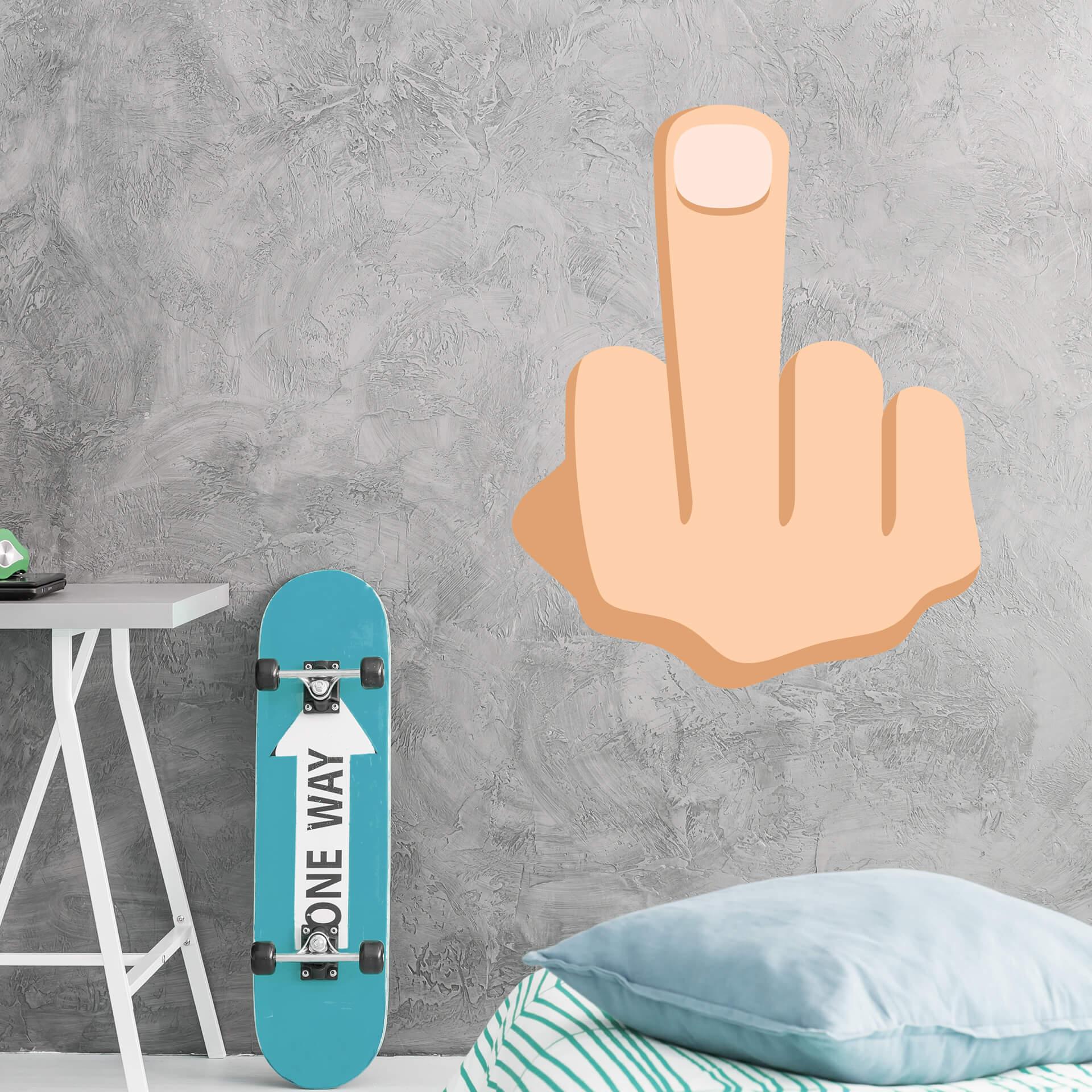 Muursticker Emoji The Finger