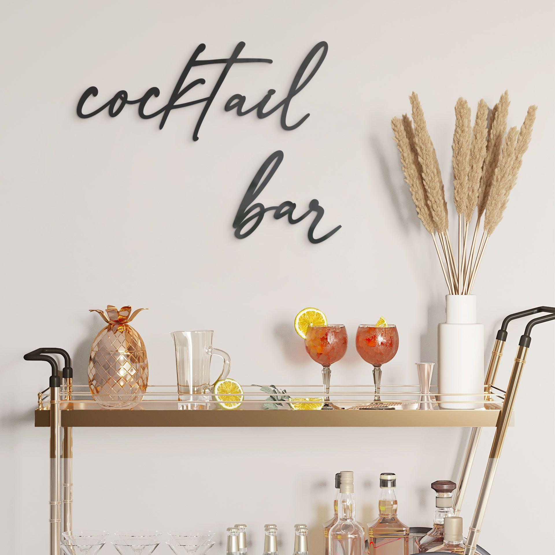letras 3D cocktail bar - decoración acrílica 
