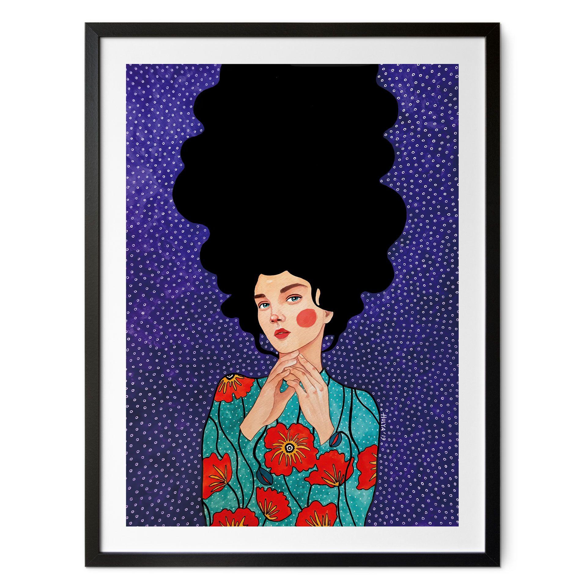 Póster Mujer vestida de amapola - Hülya