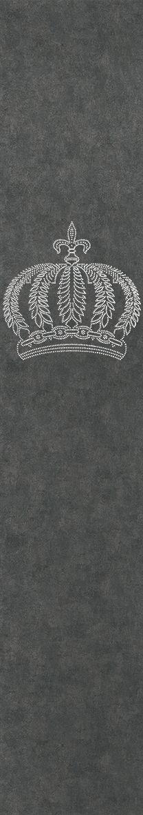 Papel pintado no tejido corona, aspecto hormigón aspecto metal moderno brillante en negro 