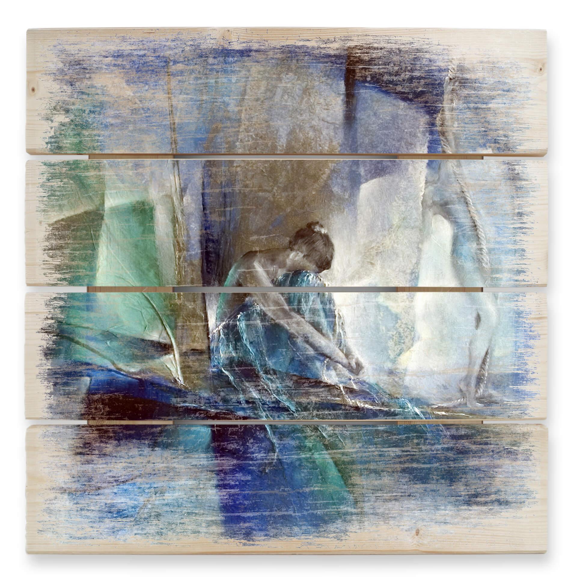 Cuadro de madera Schmucker - En la habitación azul - 40x41,5 cm