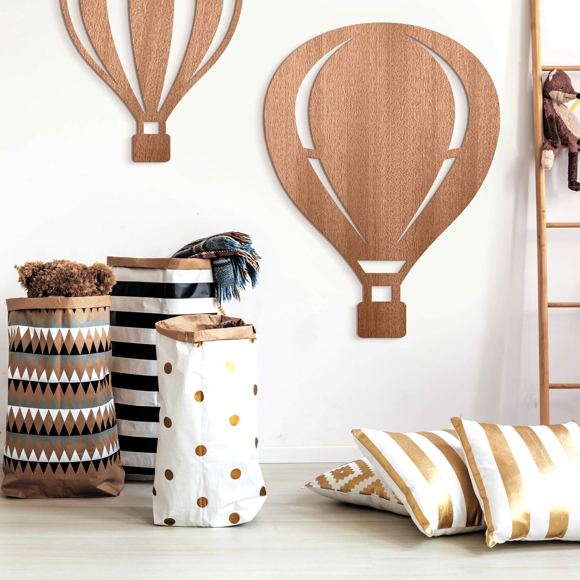 Decoración en madera caoba - Globo aerostático