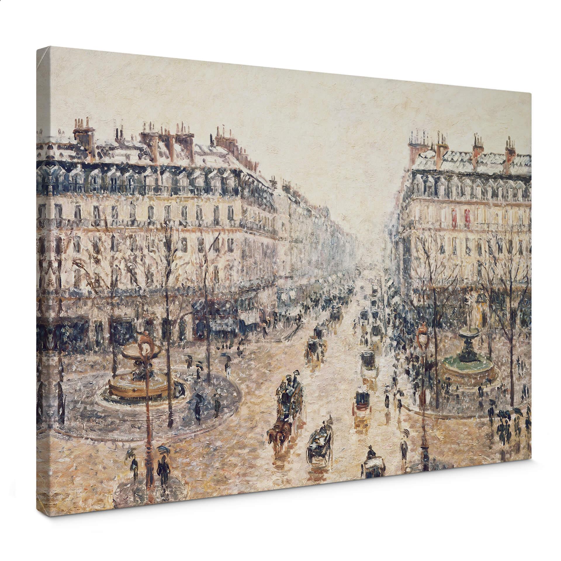 Lienzo Pissarro - La avenida de l`Opera en una mañana de invierno