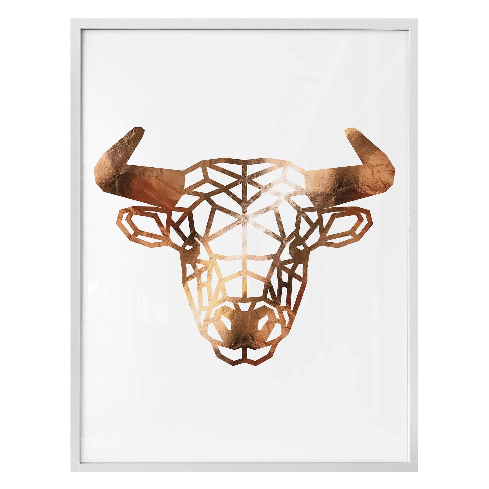Plakat - Origami Tyrehoved - Kobberoptik