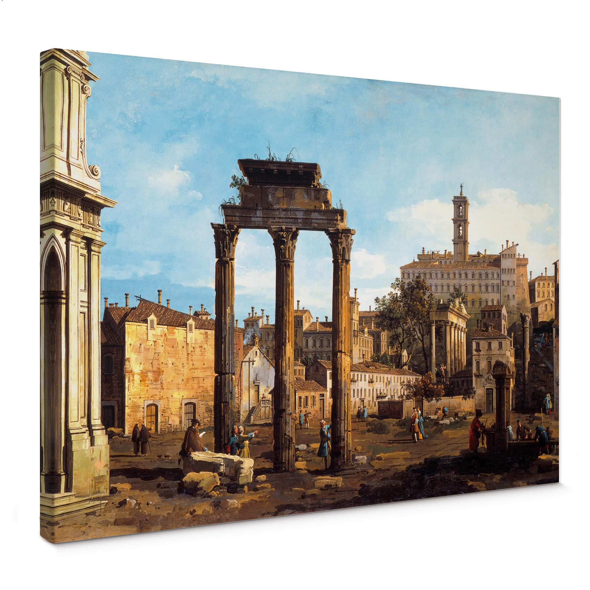 Lienzo de Canaletto - Foro con el Templo de Cástor y Pólux