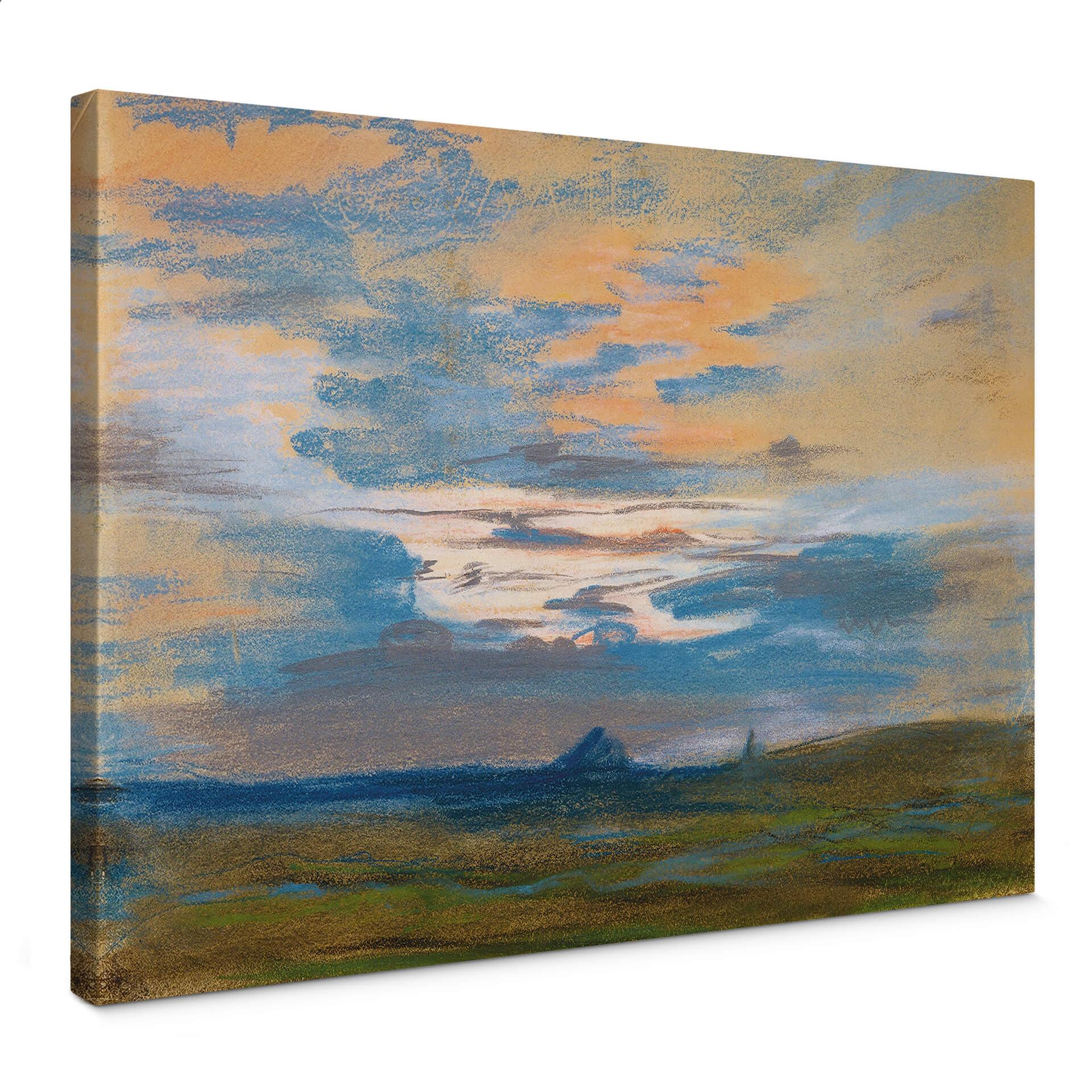Delacroix - Undersøgelse af himlen ved solnedgang - Lærredsprint