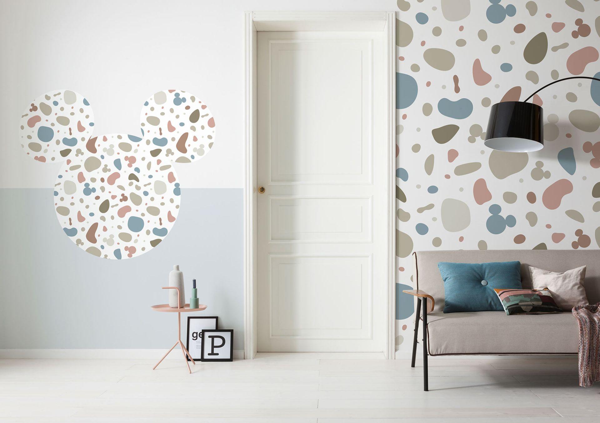 Selvklæbende non-woven tapet - Mickey Head Terrazzo Bambino - 125 x 125 cm