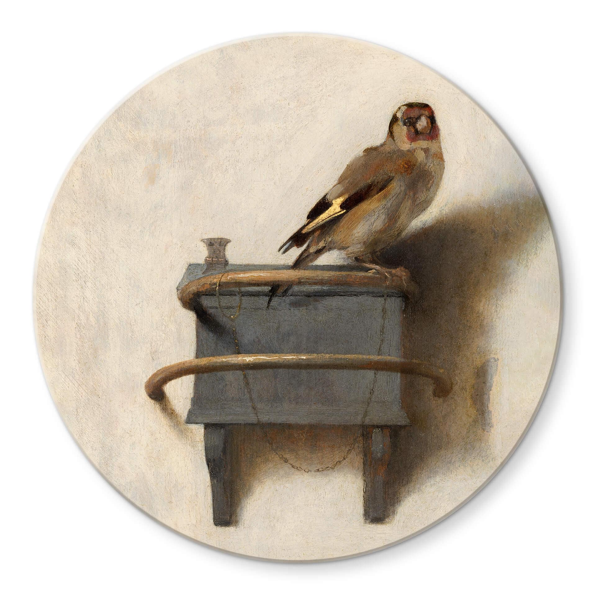 Tableau en verre Fabritius - Le chardonneret - Rond