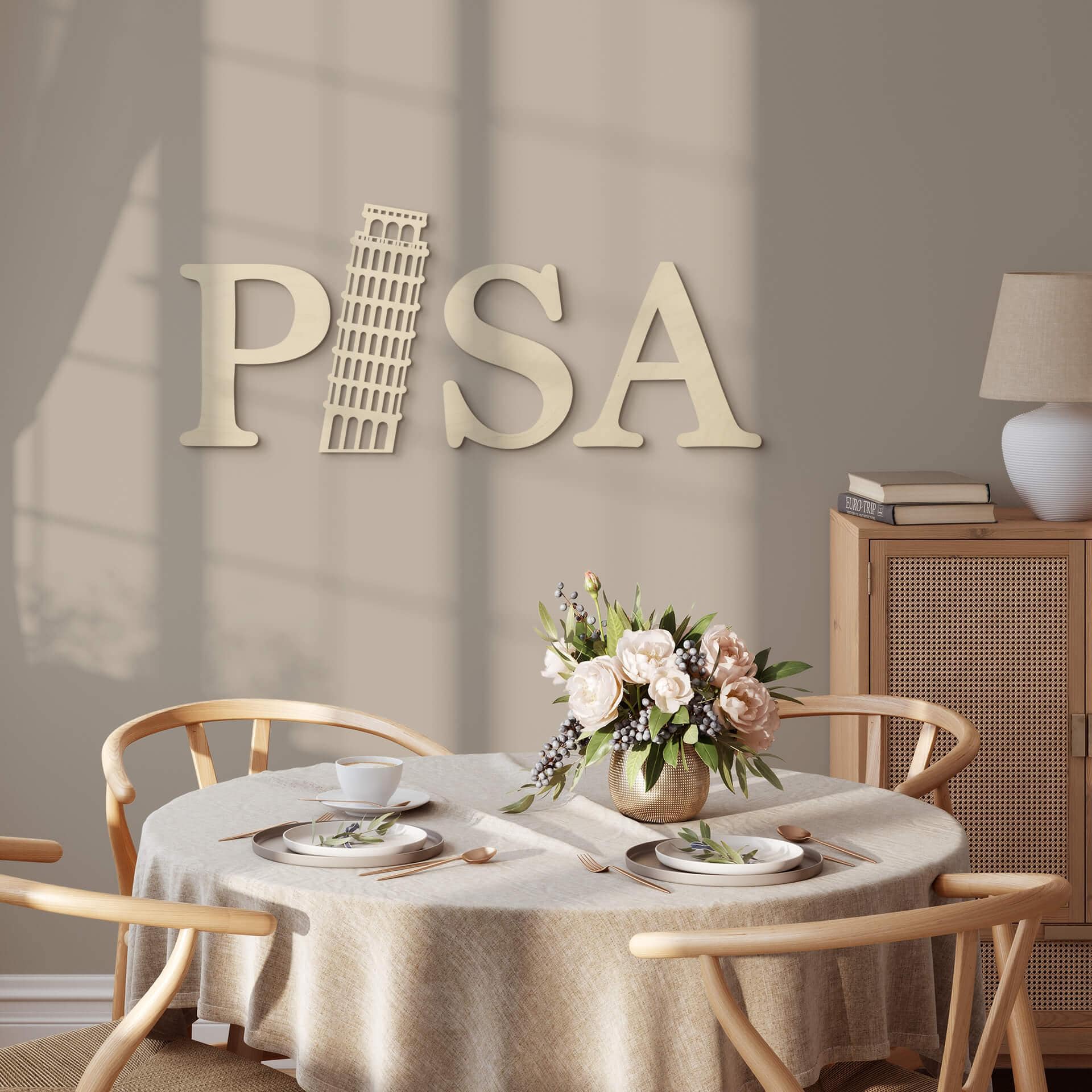Træbogstaver - Pisa - Poppel