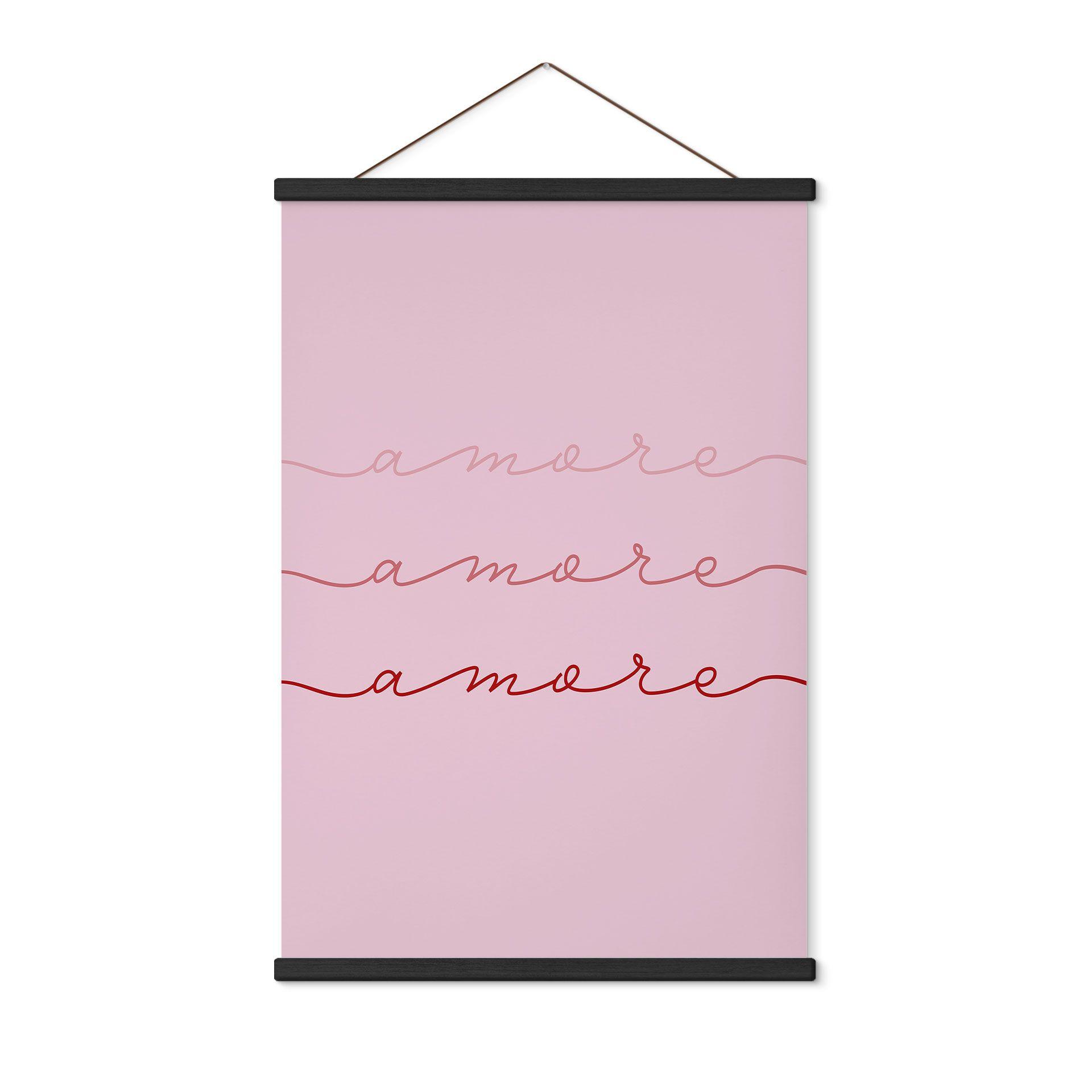 Póster de tela con letras Amore