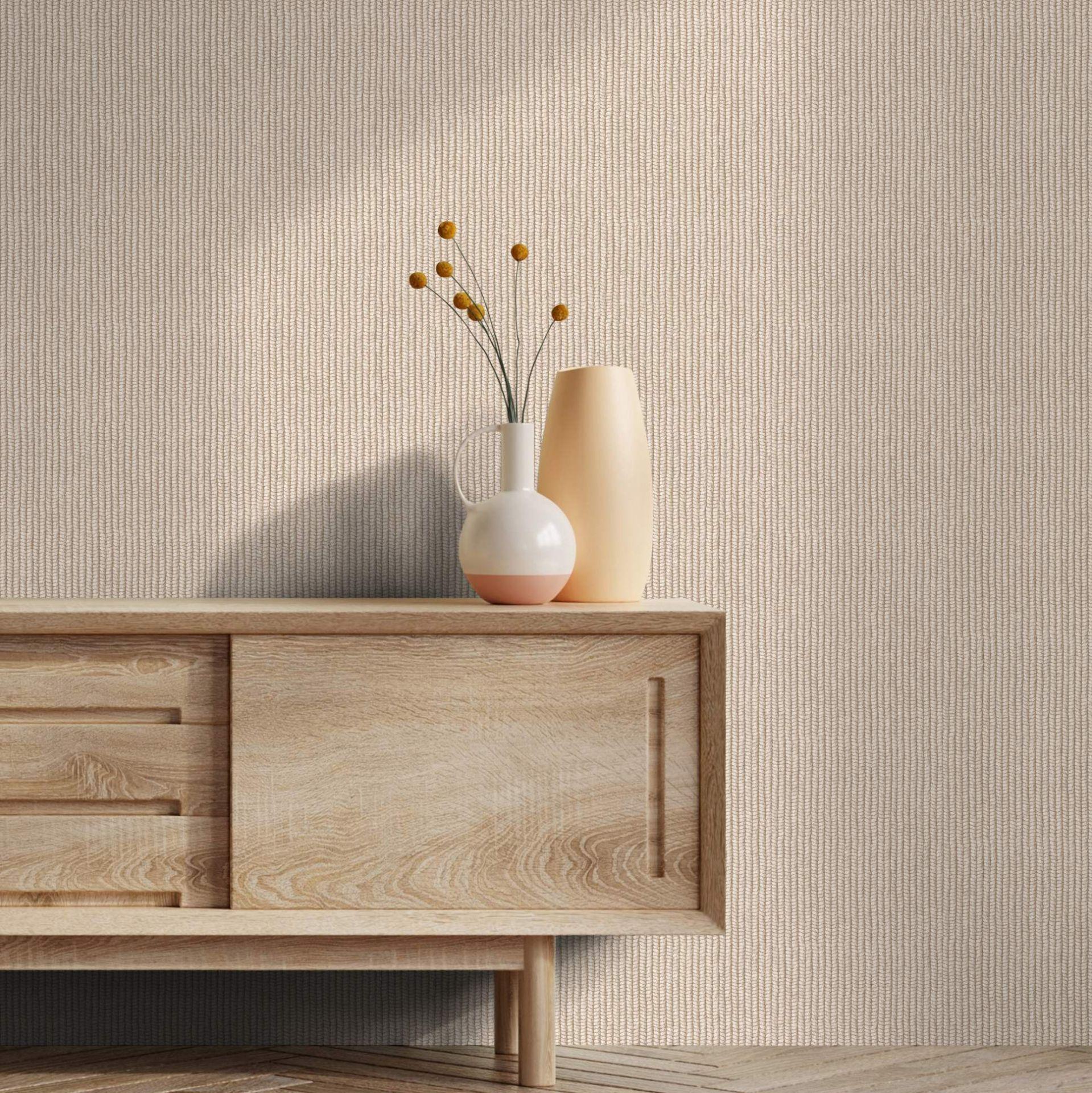 grafisk tapet, non-woven tapet Flora beige