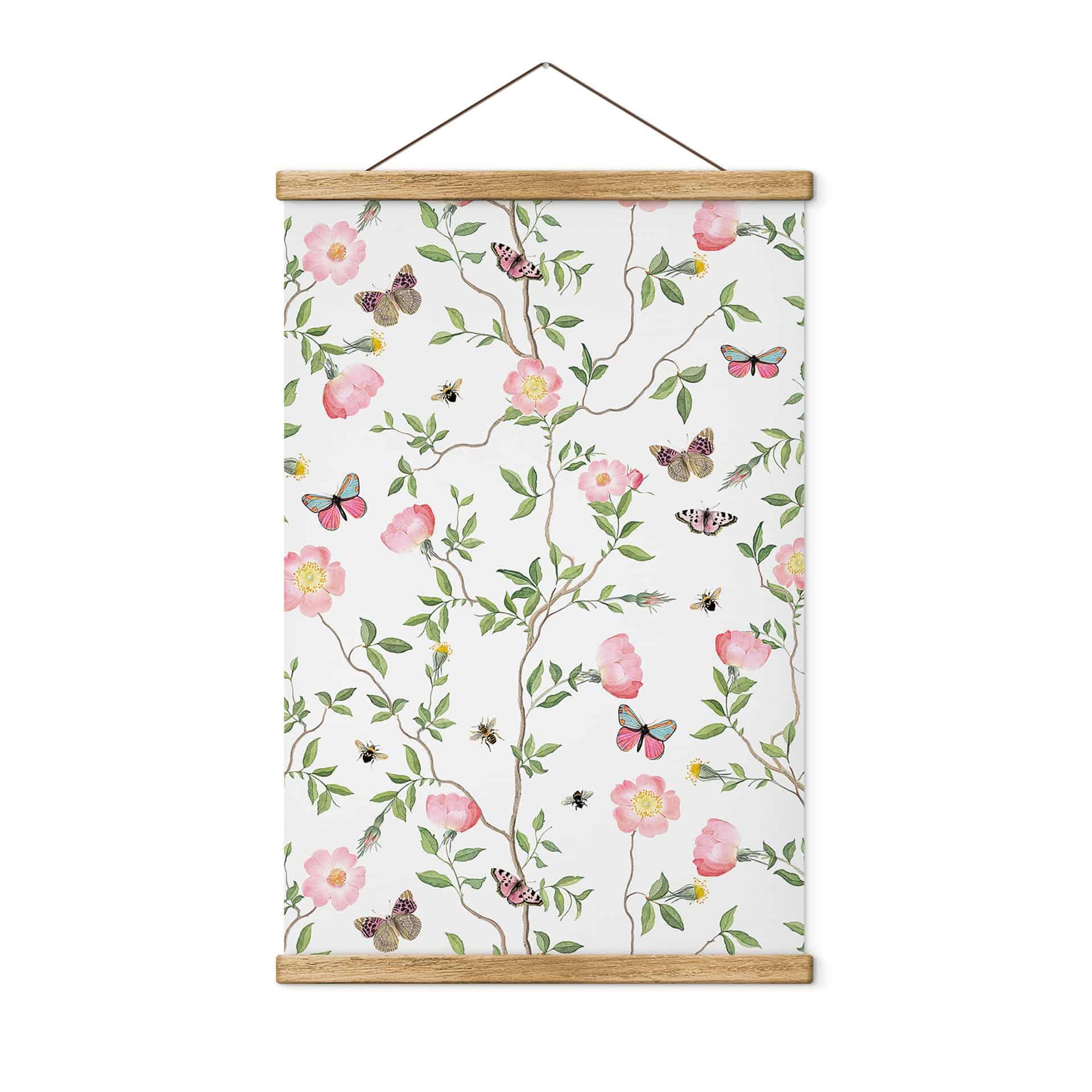 Póster de tela Rosas de Navidad rosas en primavera - UN Designs