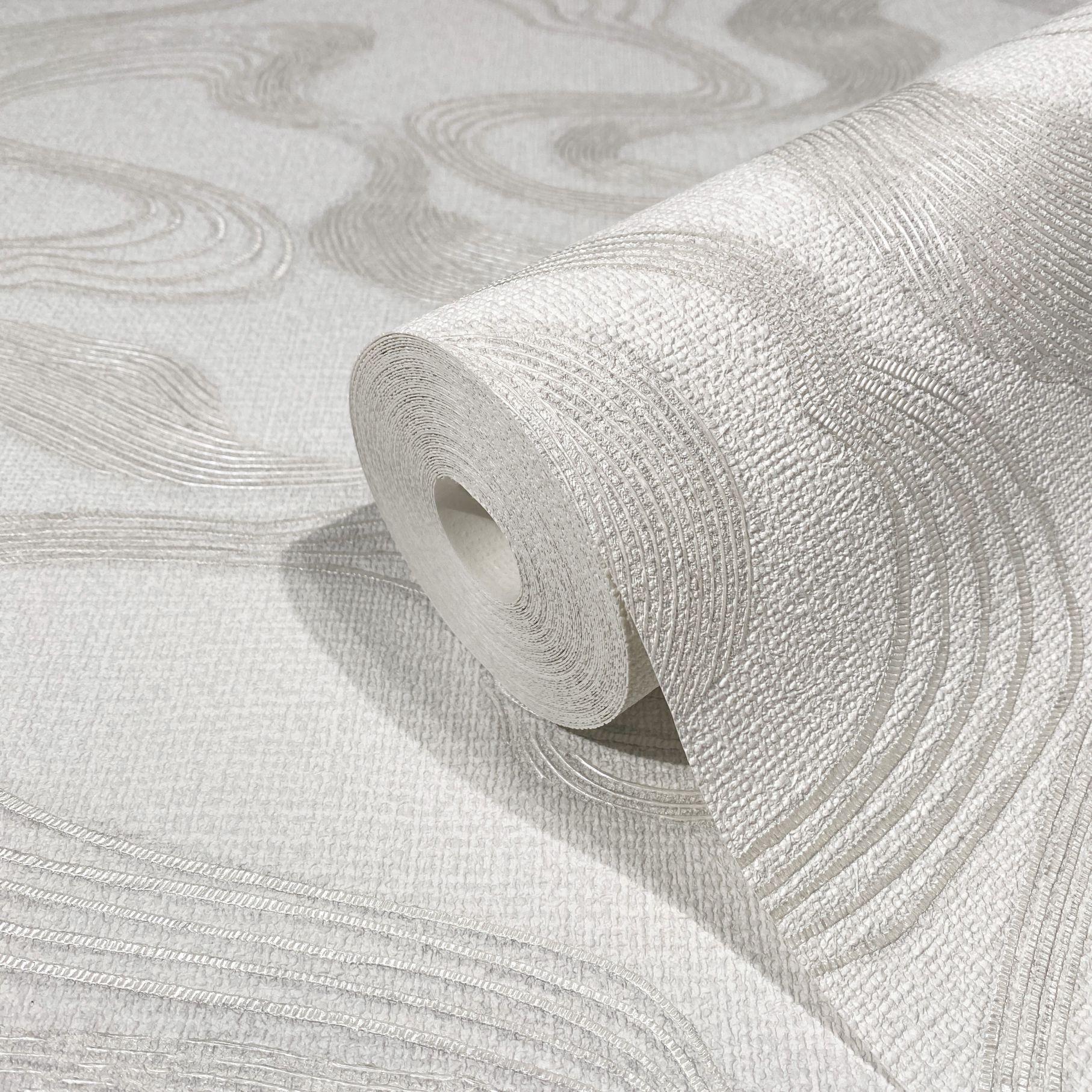 grafisk tapet, non-woven tapet Kumano hvid