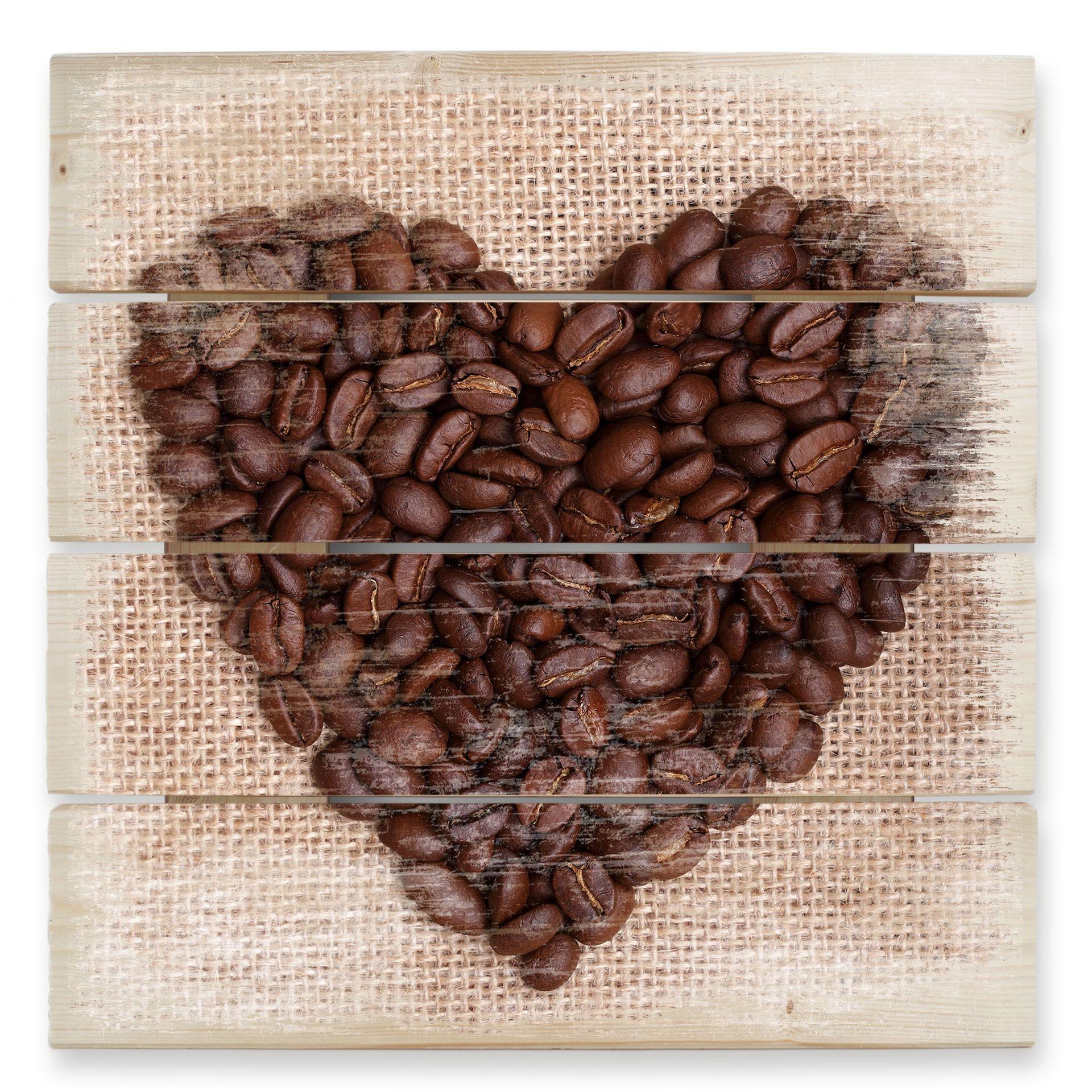 Cuadro de madera I love Café - 40x41,5 cm