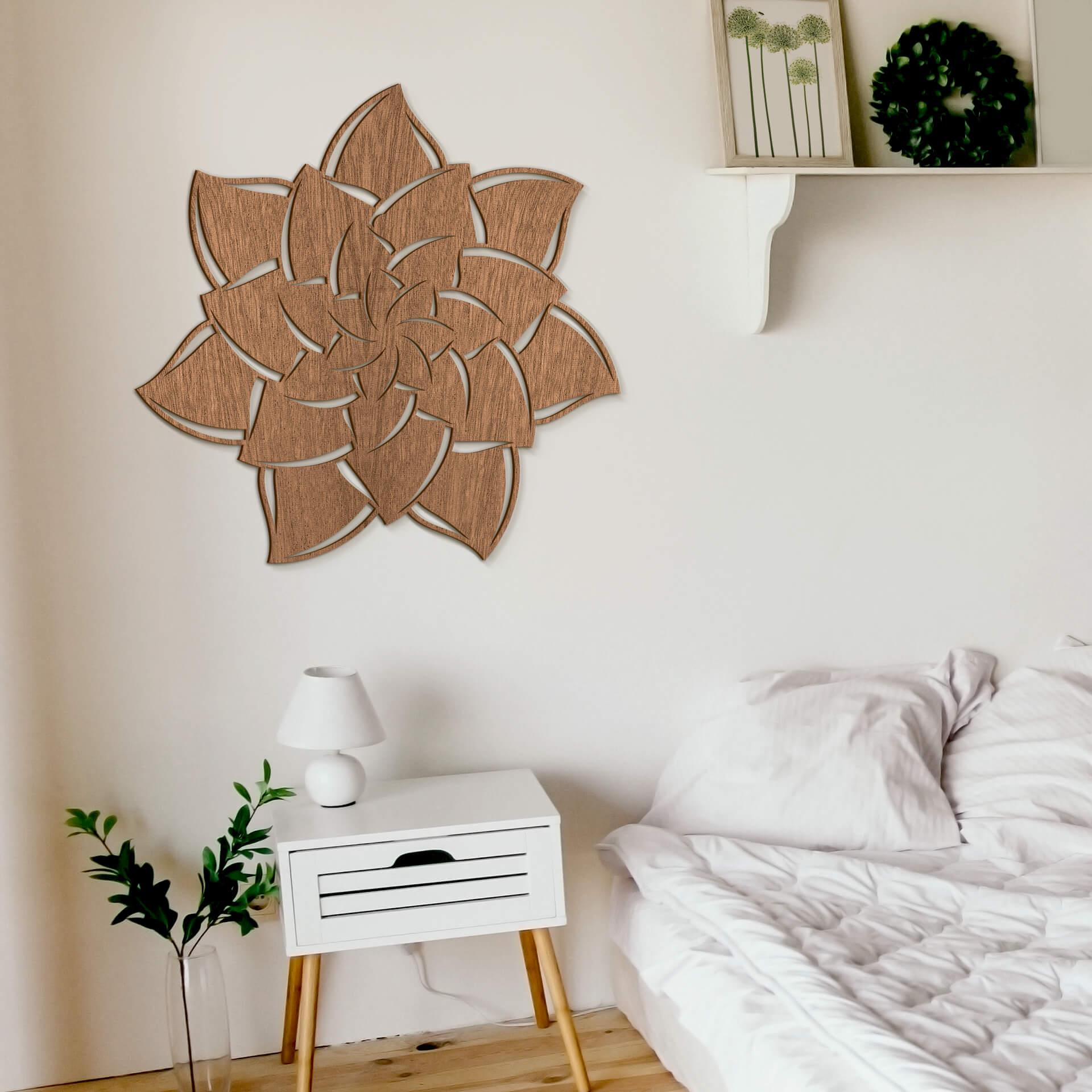 Madera Artística Caoba - Mandala Flor 02