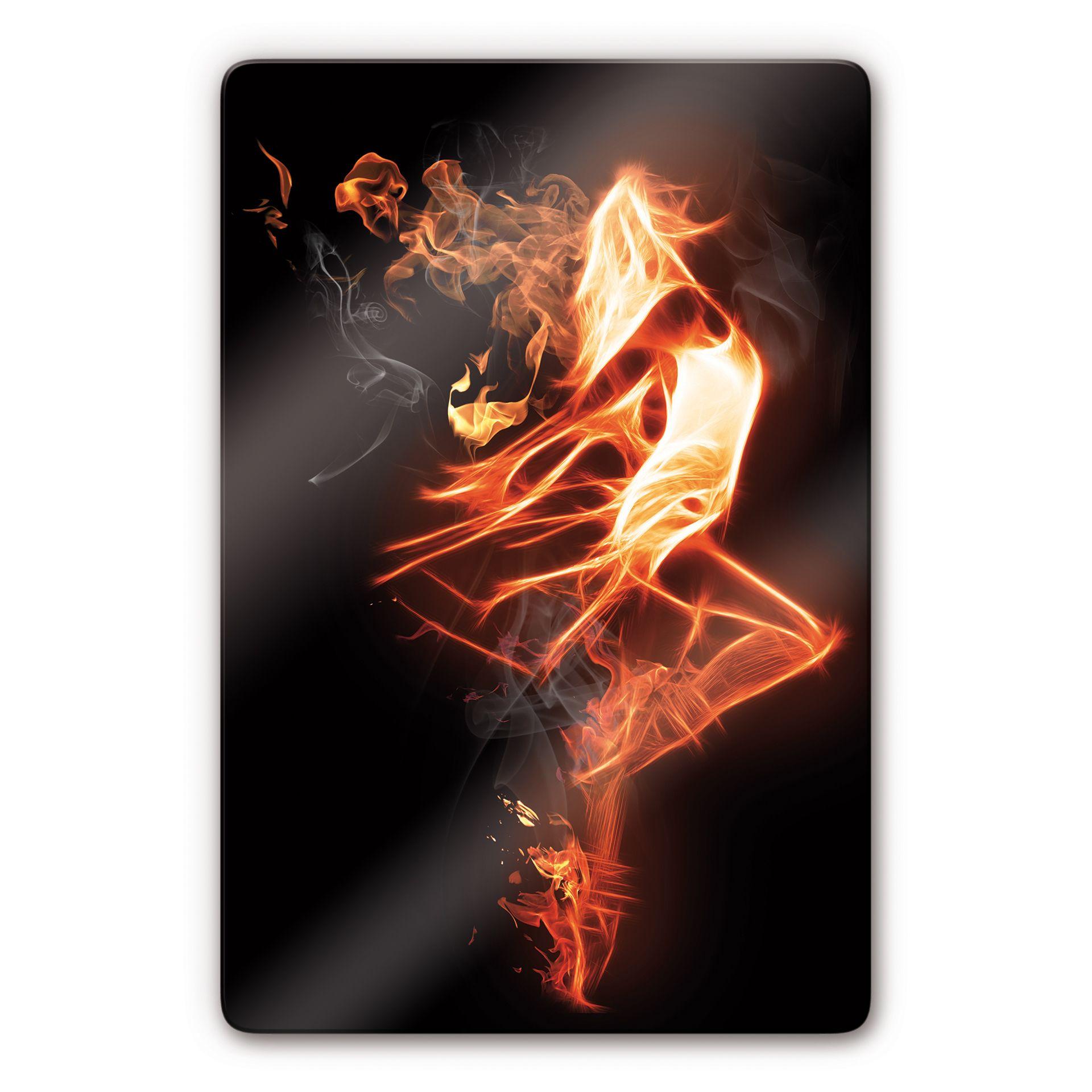 Tableau en verre - Danseuse en Flamme