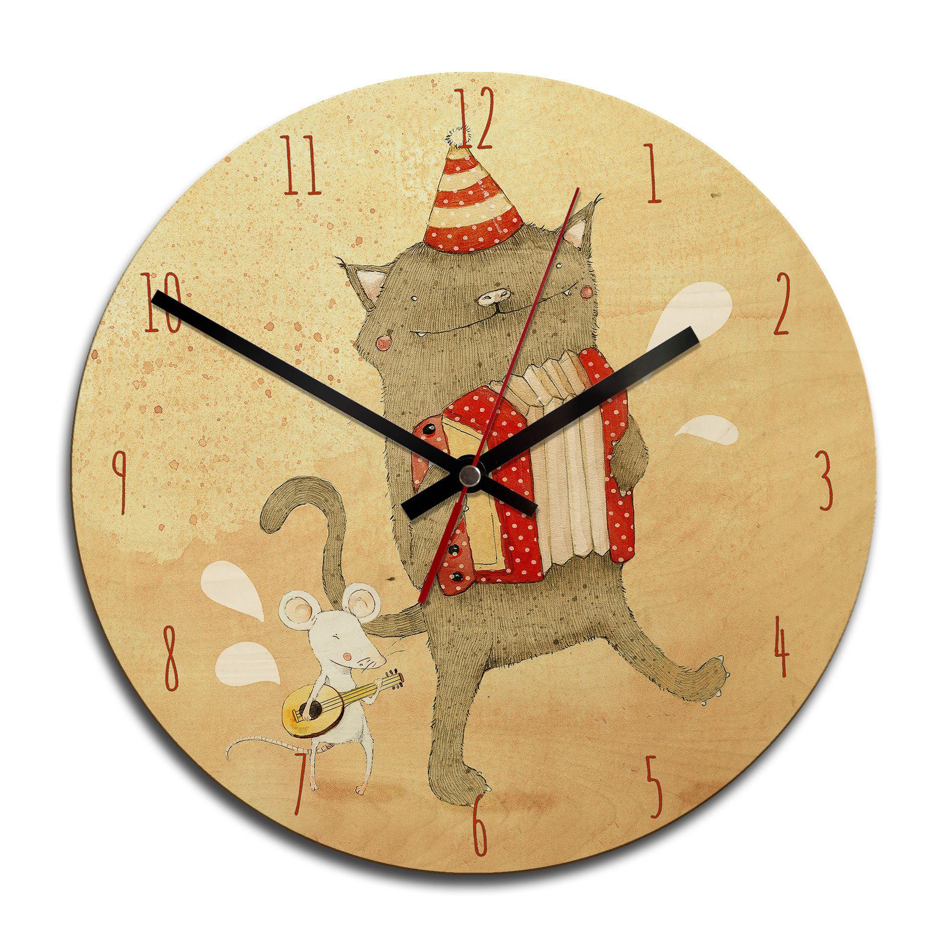 Horloge murale en bois - Loske - Musicien
