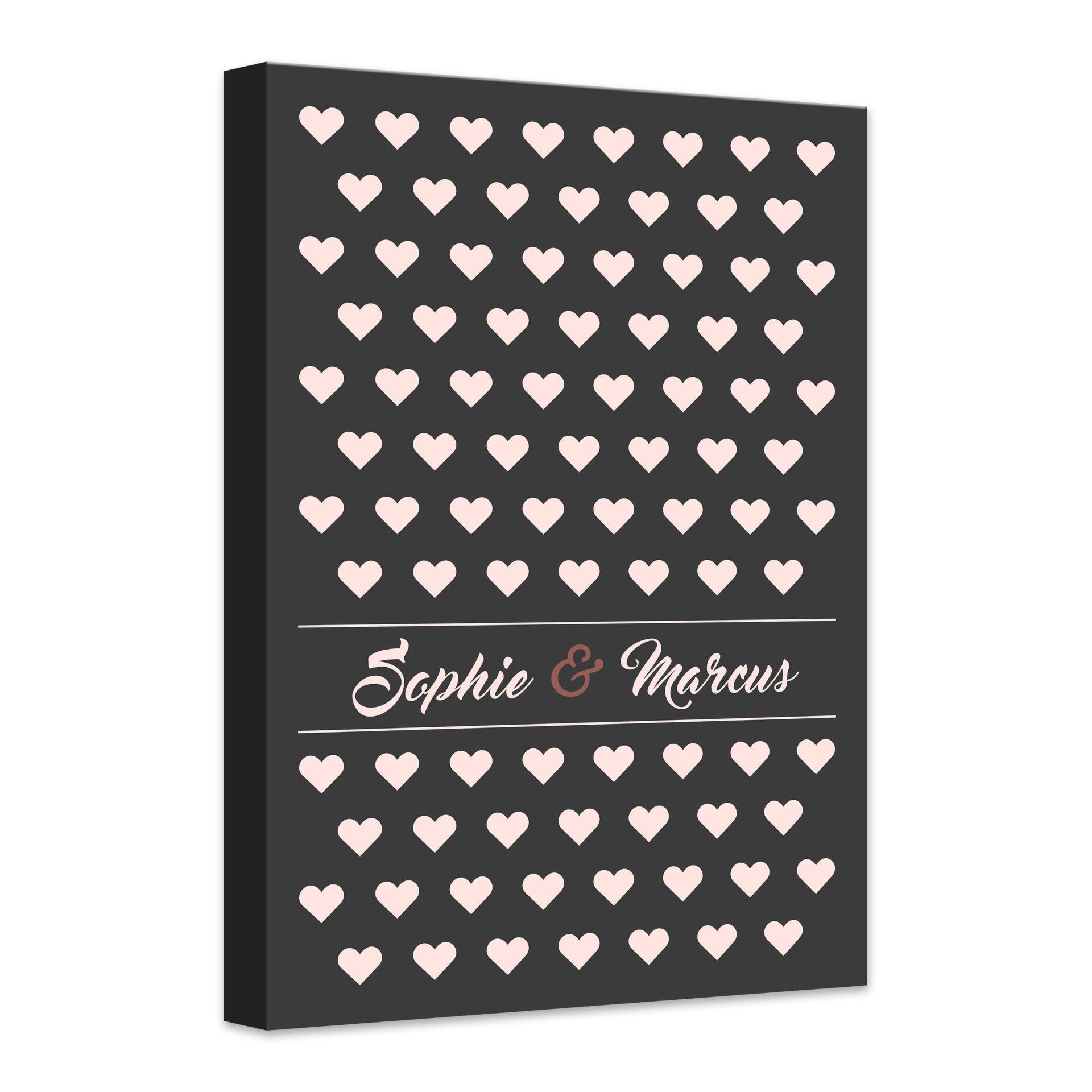 Lienzo + texto personalizado - Corazones