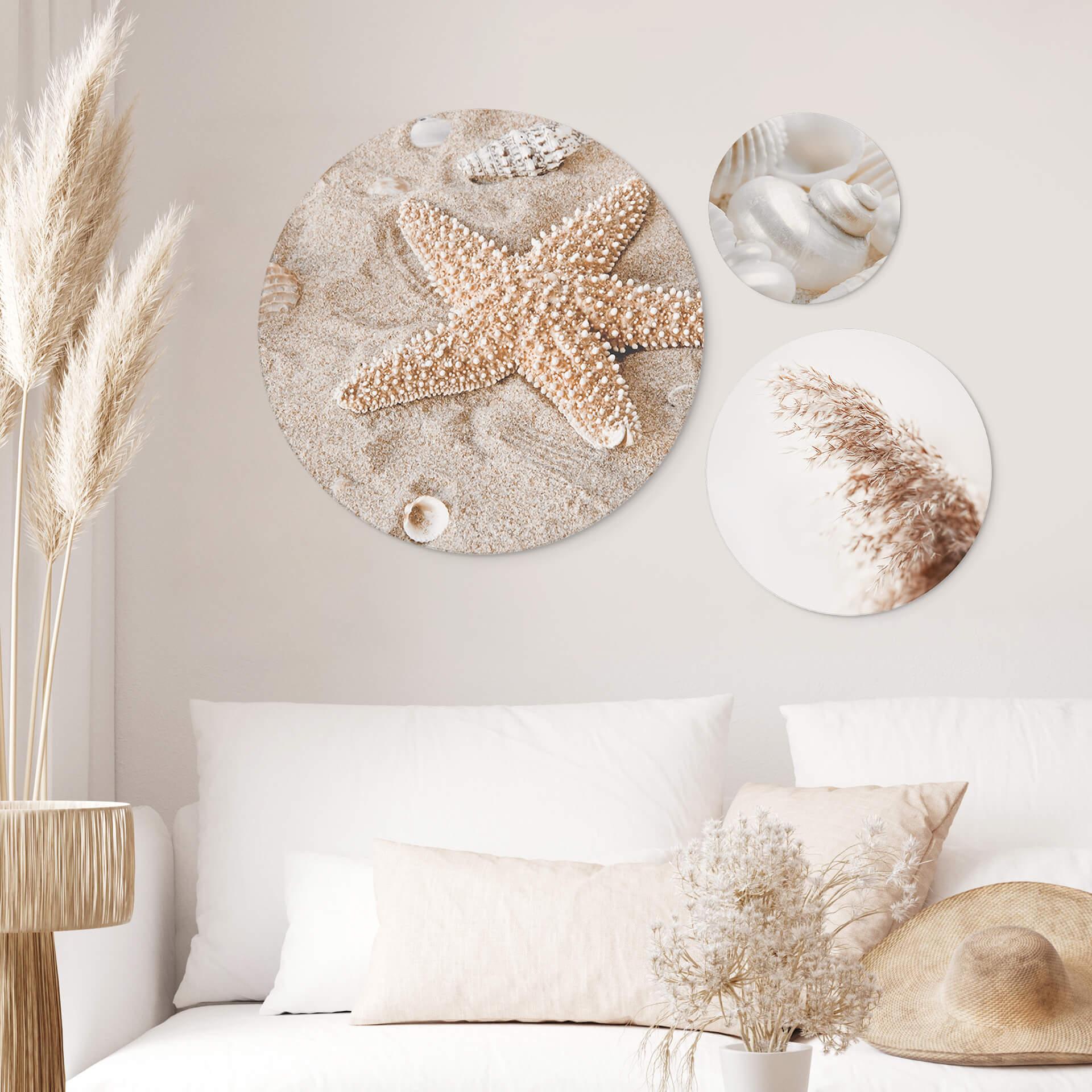 Vægcirkel Beach Moments-sæt (3 dele) – print på aluminium (Alu-Dibond)