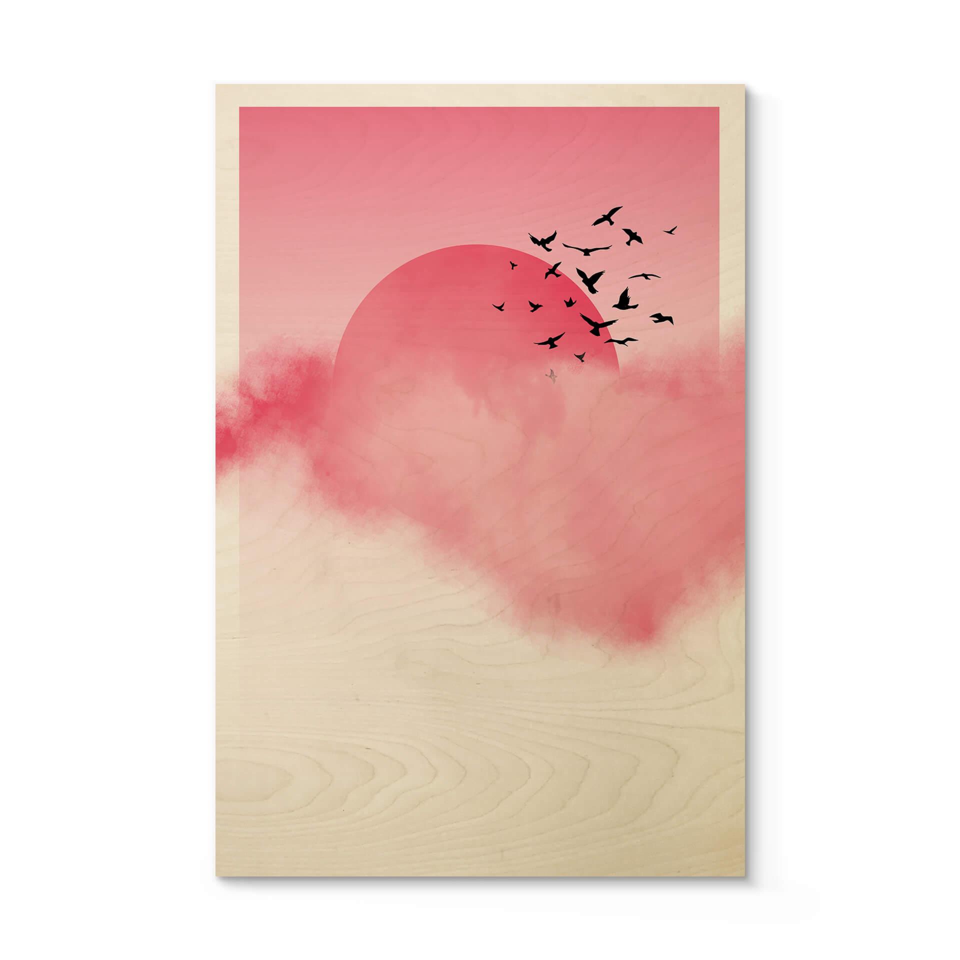 Nordic Creators Billede af træ - Pink Sunshine