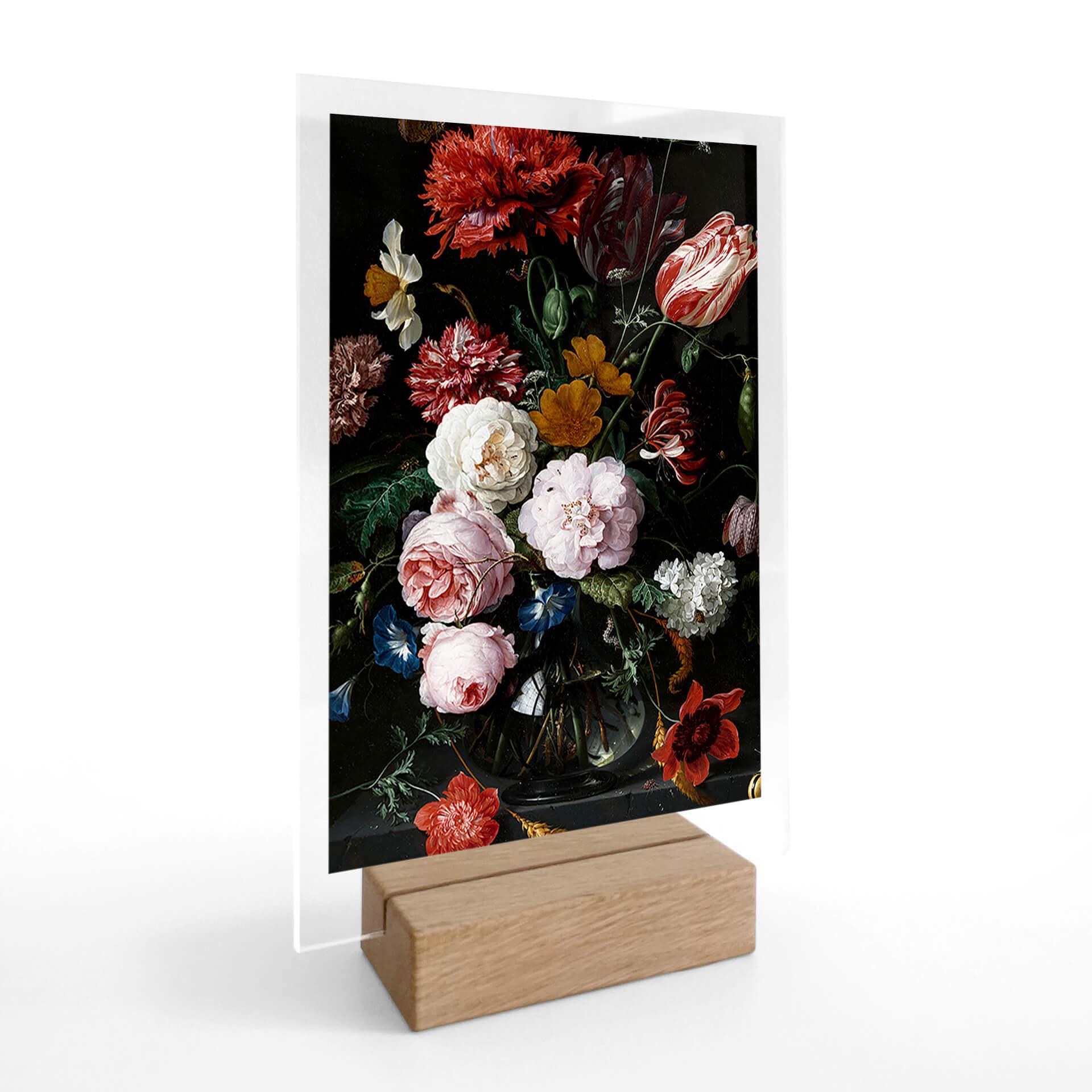 Borddekoration de Heem - Stilleben med blomster i en glasvase